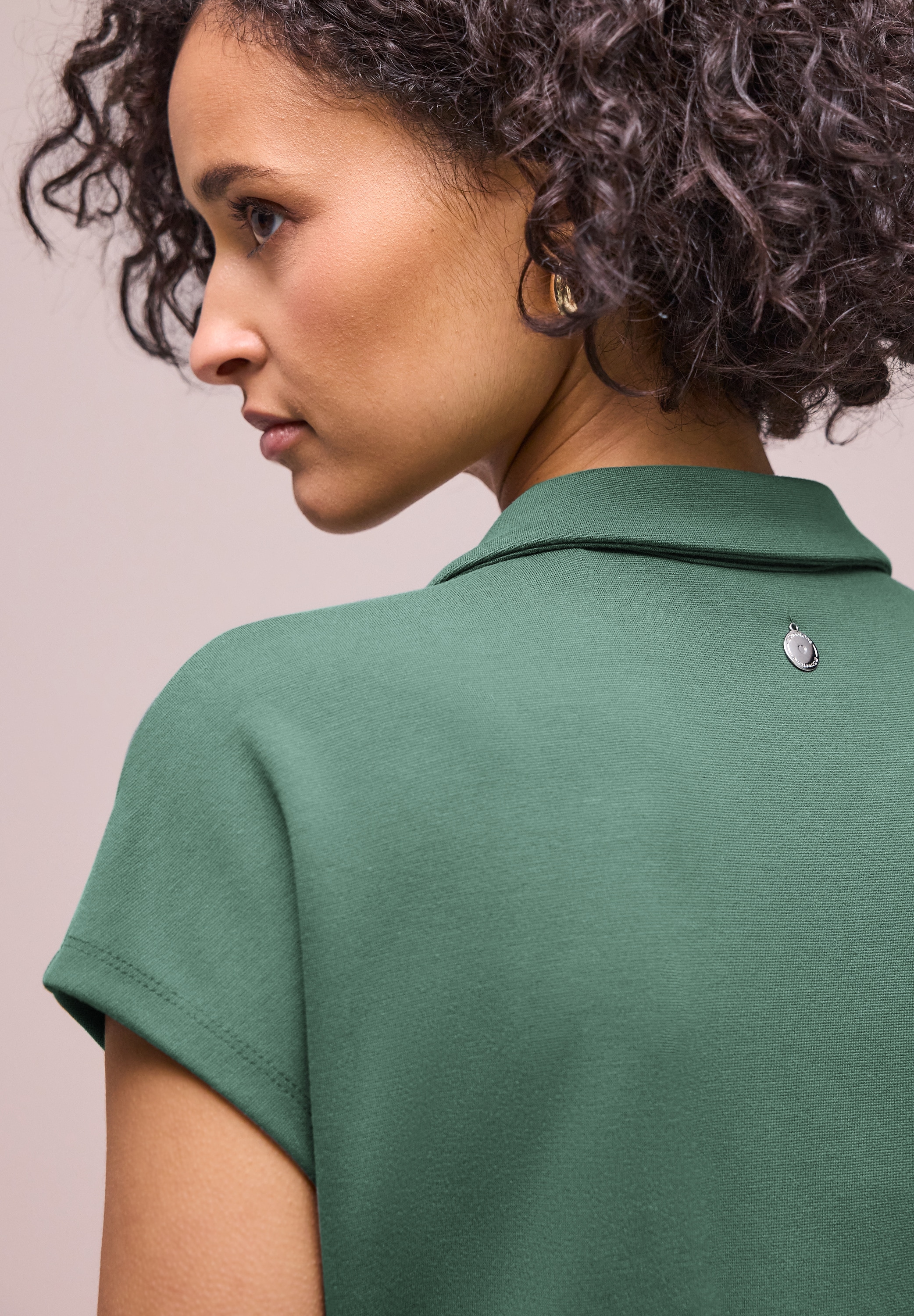 STREET ONE Shirtkleid Viskosemix, knielang, mit Polokragen