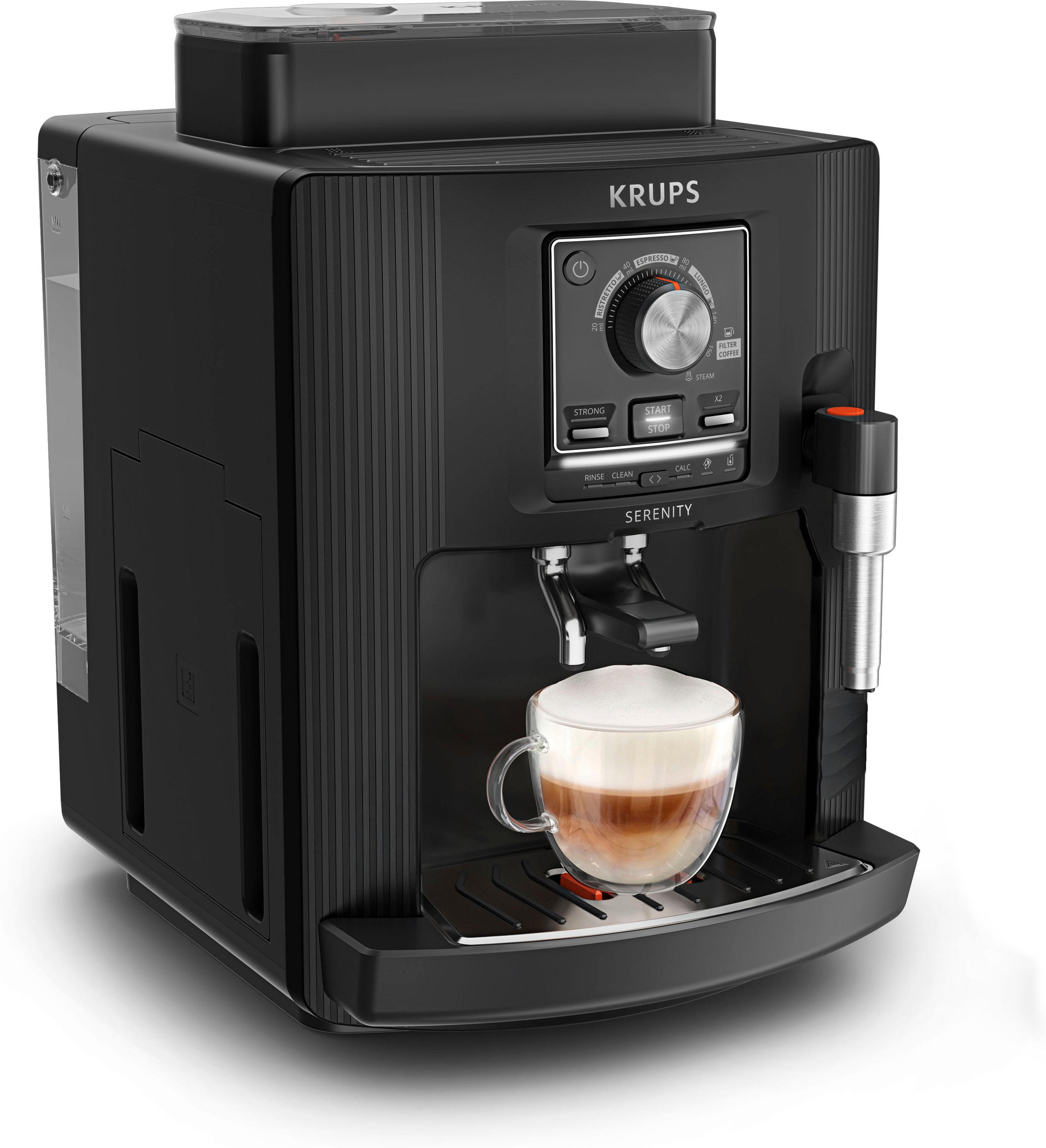 Krups Kaffeevollautomat "EA4008 Serenity" 4 Getränke, Dampfdüse, automatische Reinigung, Doppeltassen-Funktion