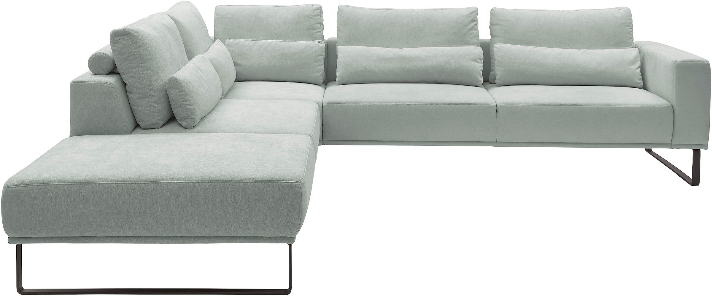 Musterring "JustB PM100 Federkern & Kaltschaum, bequem, Breite 308cm, L-Form" mit Sitztiefenverstellung und Kissen, mit Metallkufe, Maße 290x308 cm