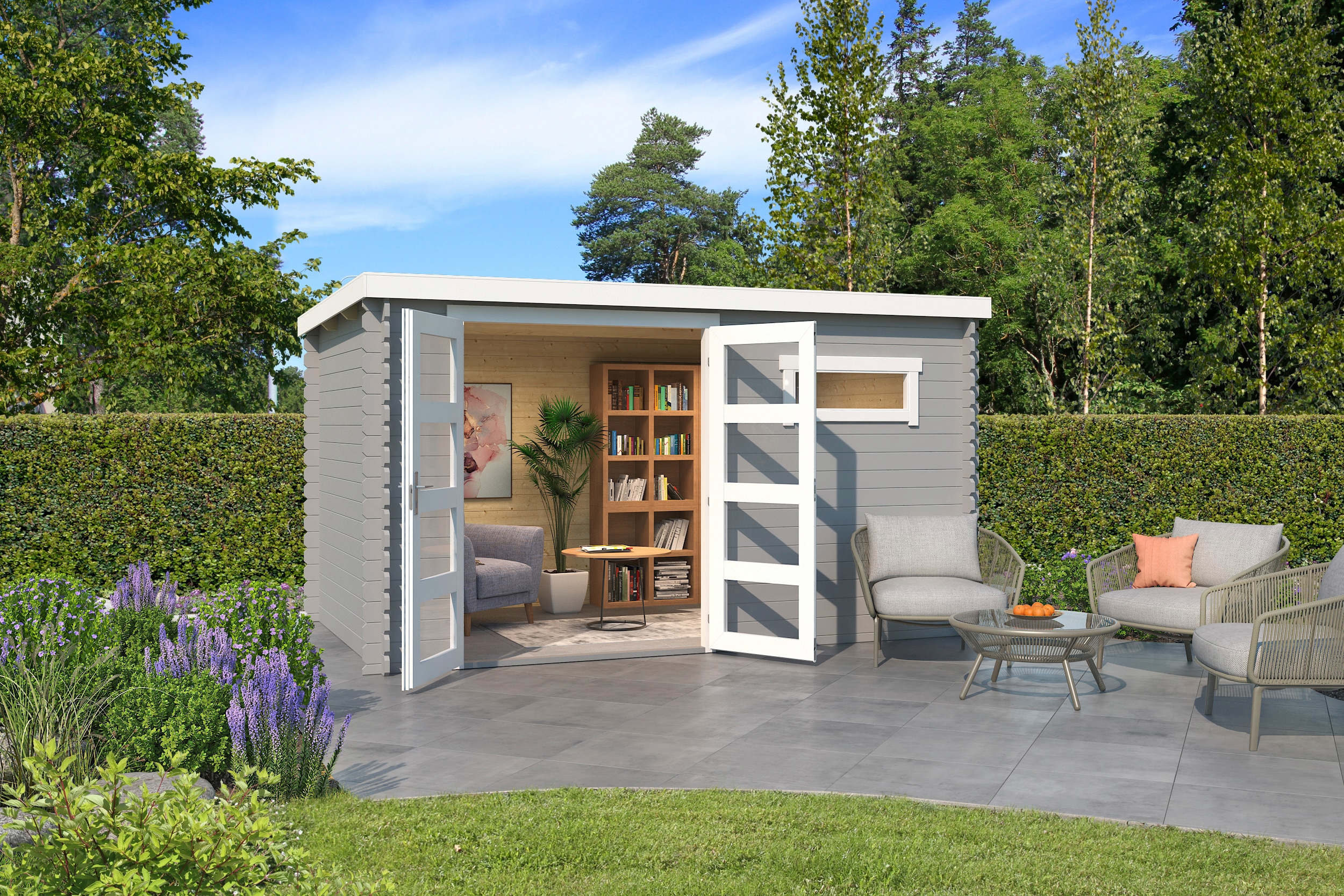 LASITA MAJA Gartenhaus "Augusta" Blockbohlenhaus 28mm