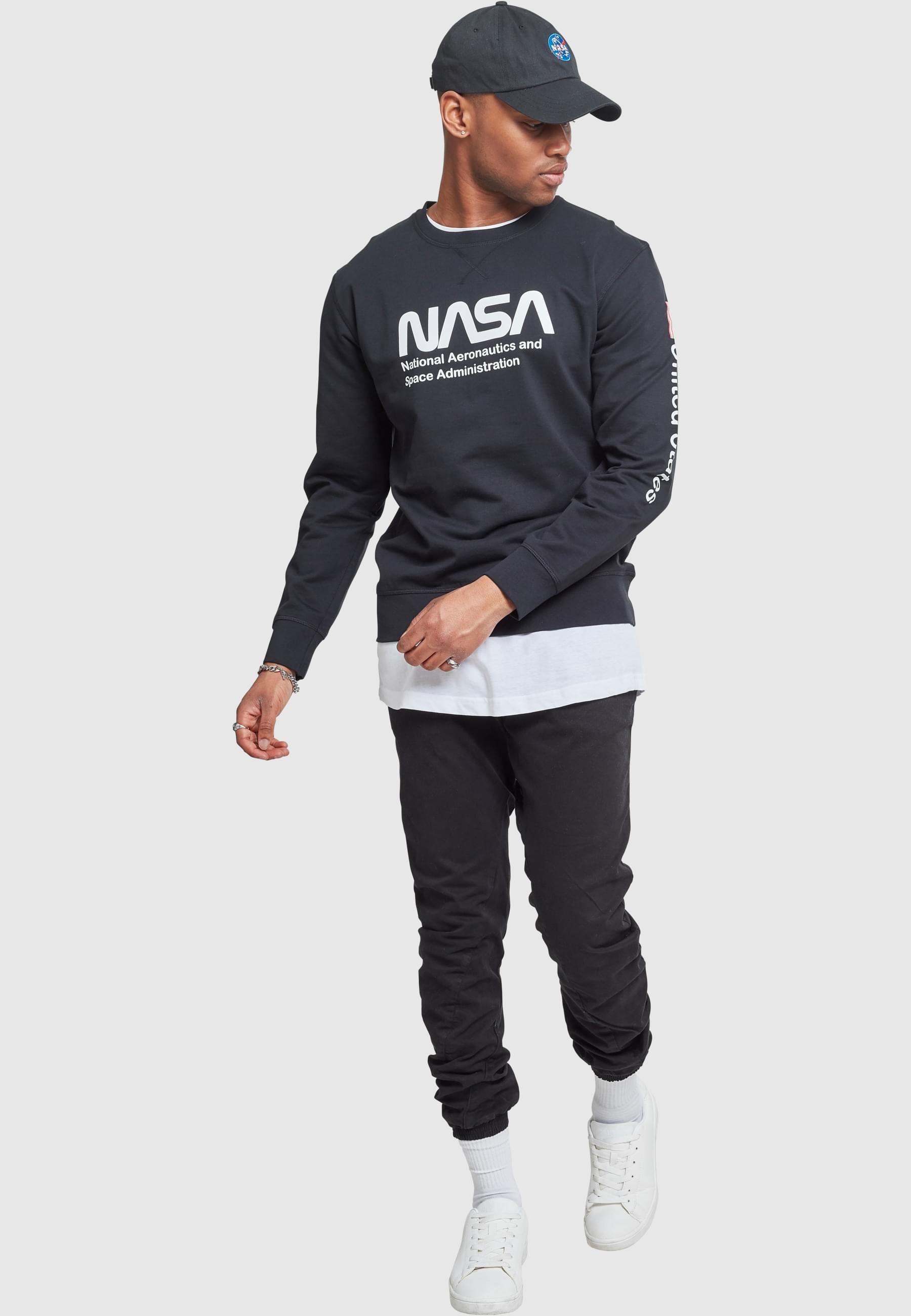 MisterTee Rundhalspullover »MisterTee Herren NASA US Crewneck«, (1 tlg.)