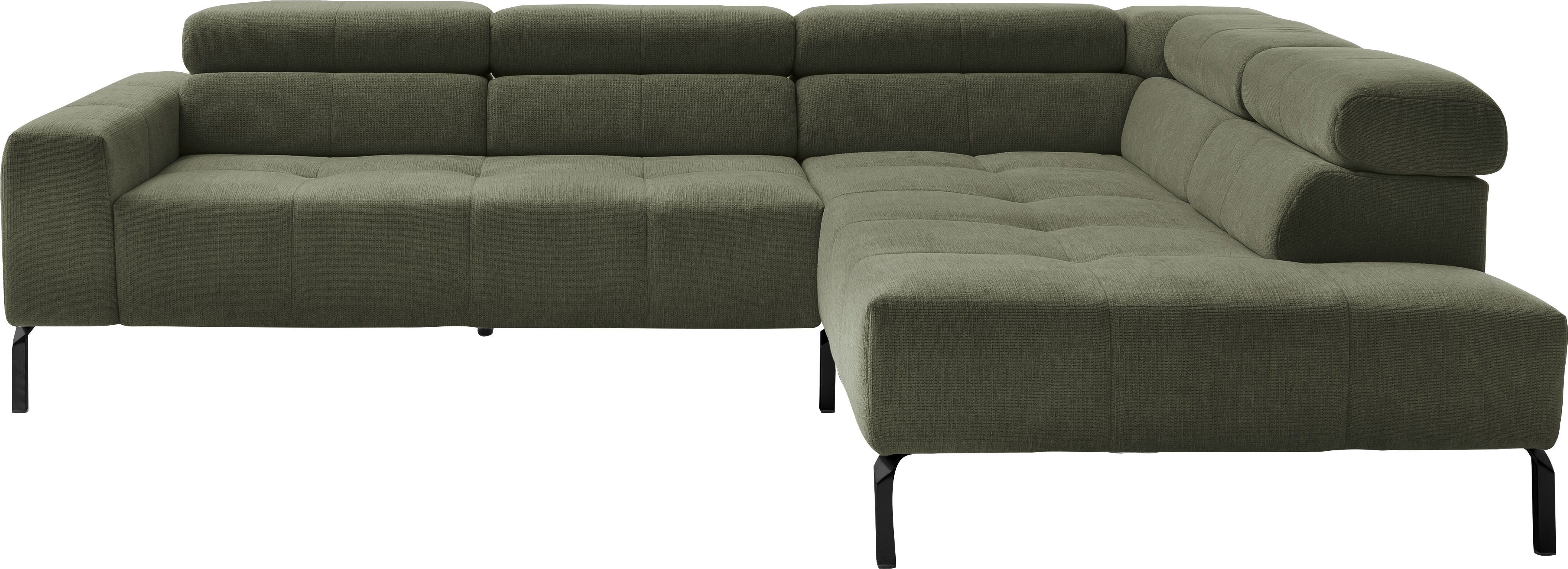 Home affaire Ecksofa "Claya Move, L-Form, Kopf- & Rückenverstellung, Breite 282 cm" Moderne Steppung, weicher Polsteraufbau & saugroboterfreundliche Höhe