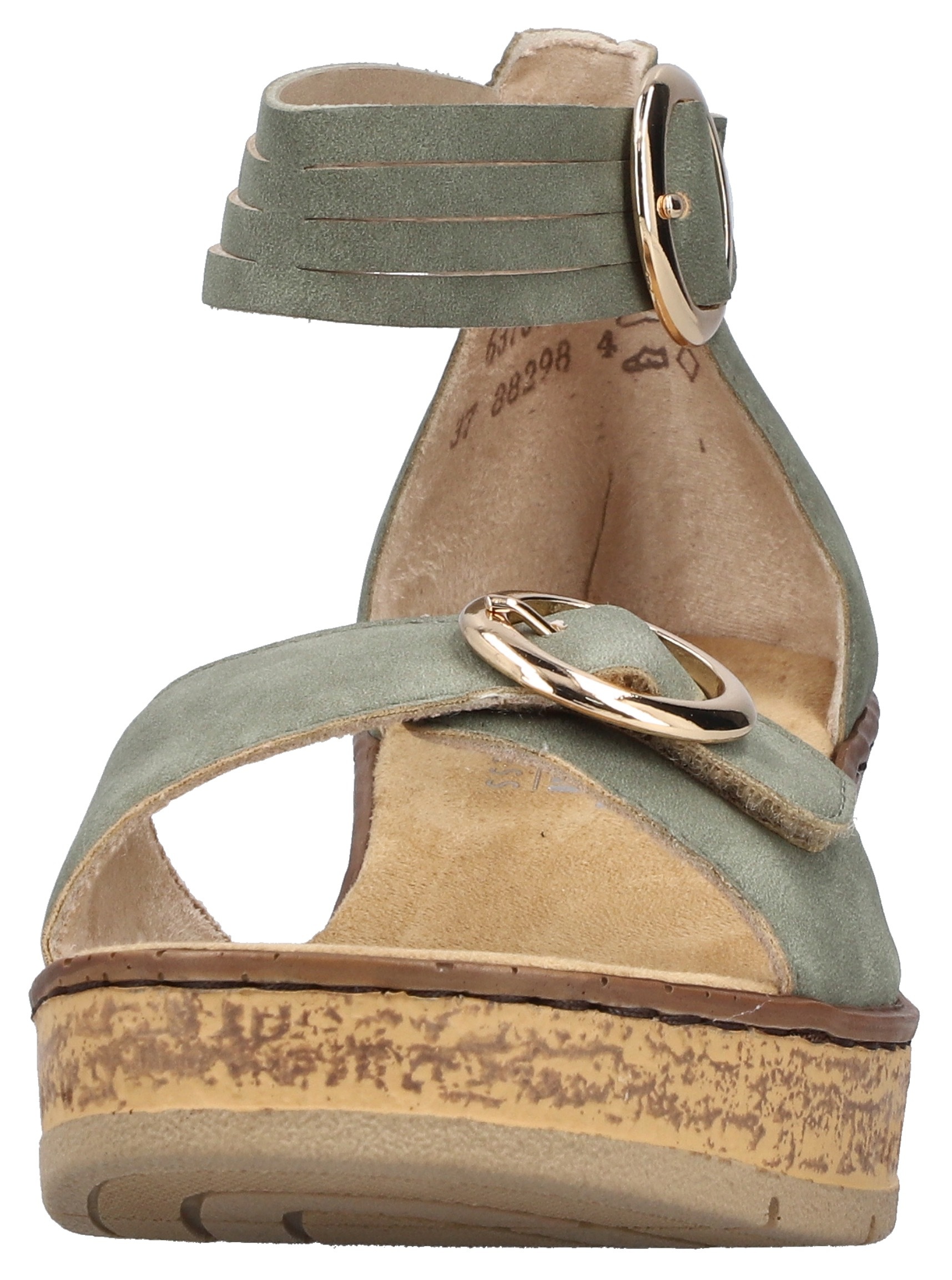 Rieker Keilsandalette  Sommerschuh, Urlaubsschuh, Sandale mit trendy Fesselriemchen