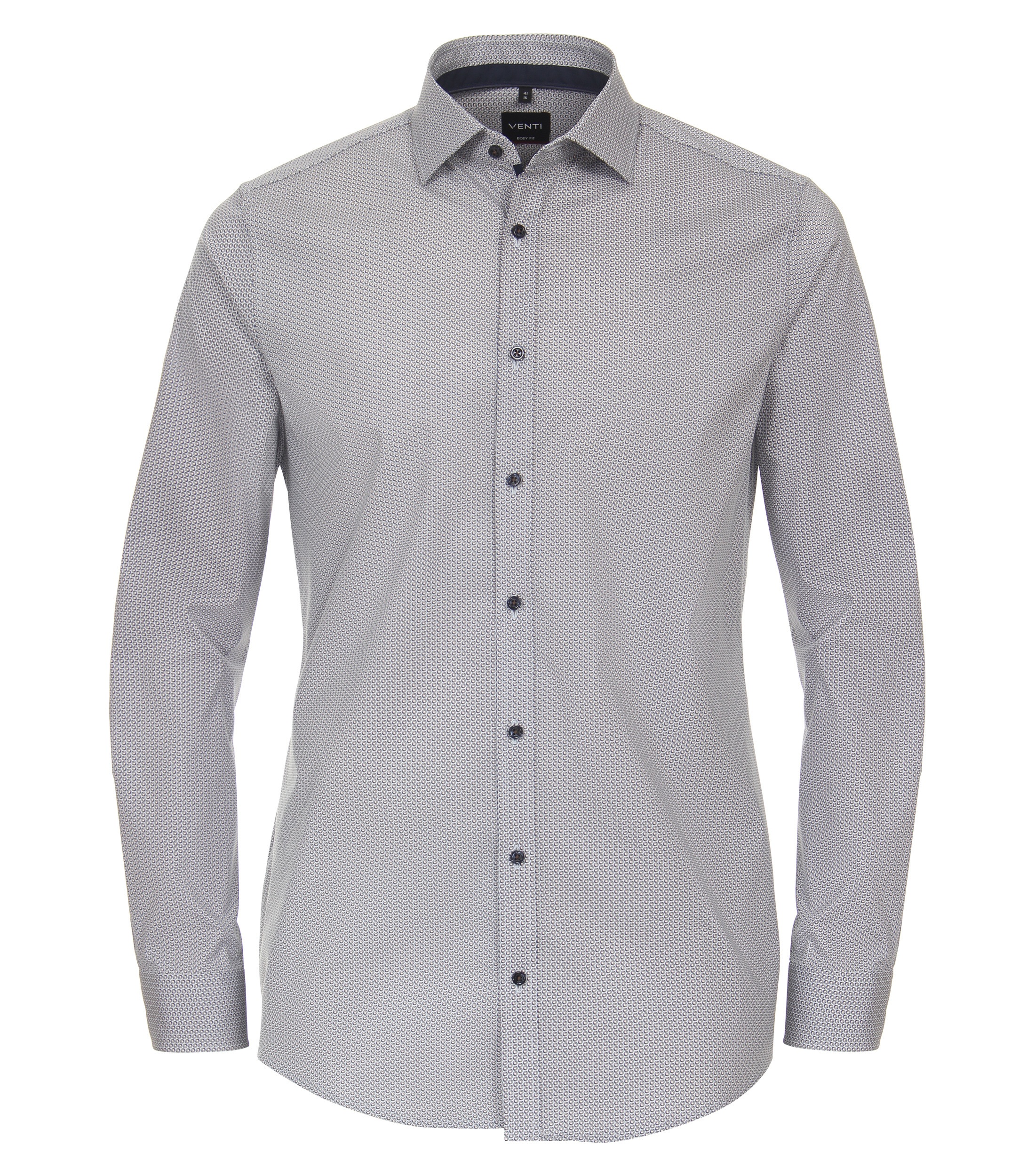 VENTI Businesshemd Print Herrenhemd Braun 42 4