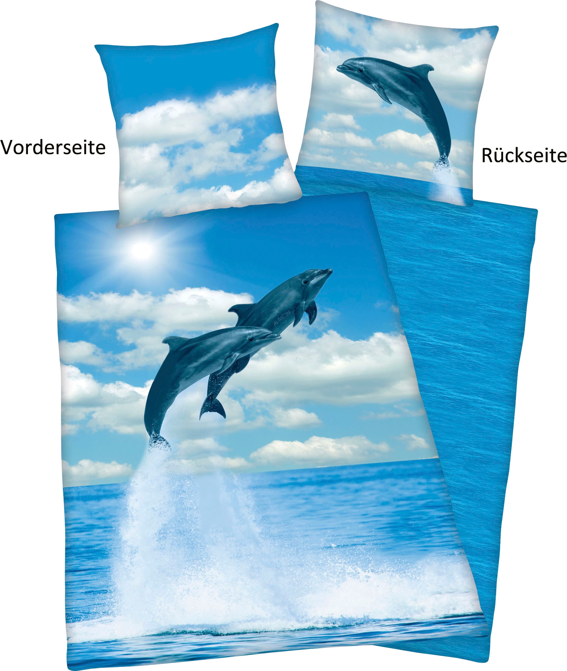 Herding Young Collection Wendebettwäsche "Delfine" 2 Stk. mit tollem Motiv günstig online kaufen