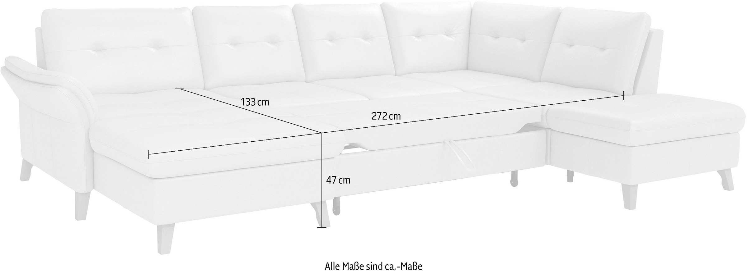 sit&more Wohnlandschaft »Göteborg«, inkl. Sitztiefenverstellung, wahlweise mit Bettfunktion & Bettkasten