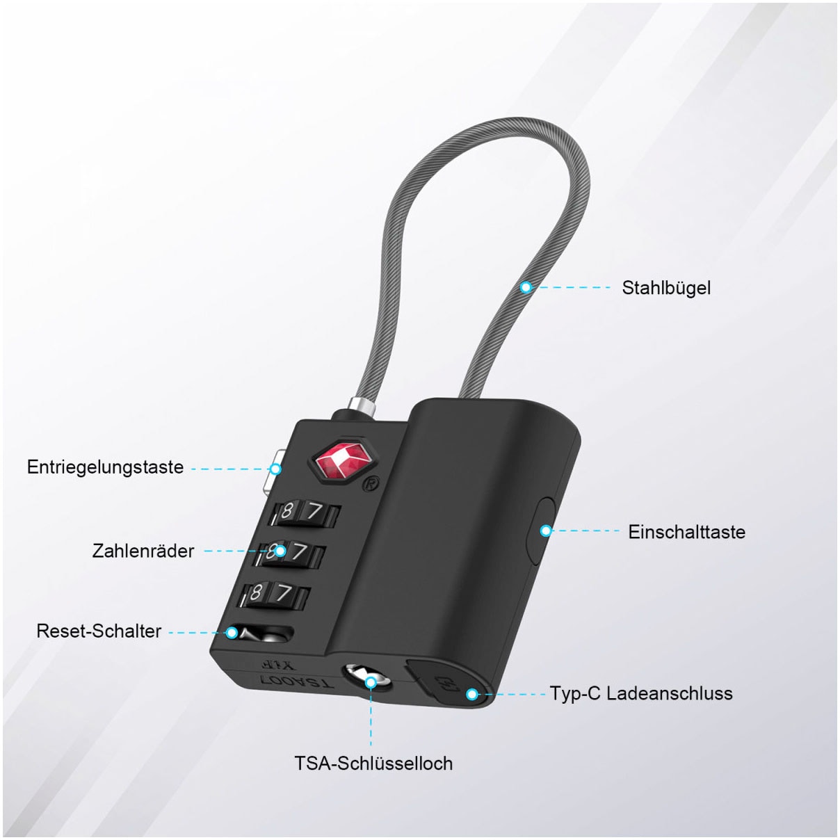 4smarts GPS-Tracker »Standort-Finder SkyTag TSA Lock«