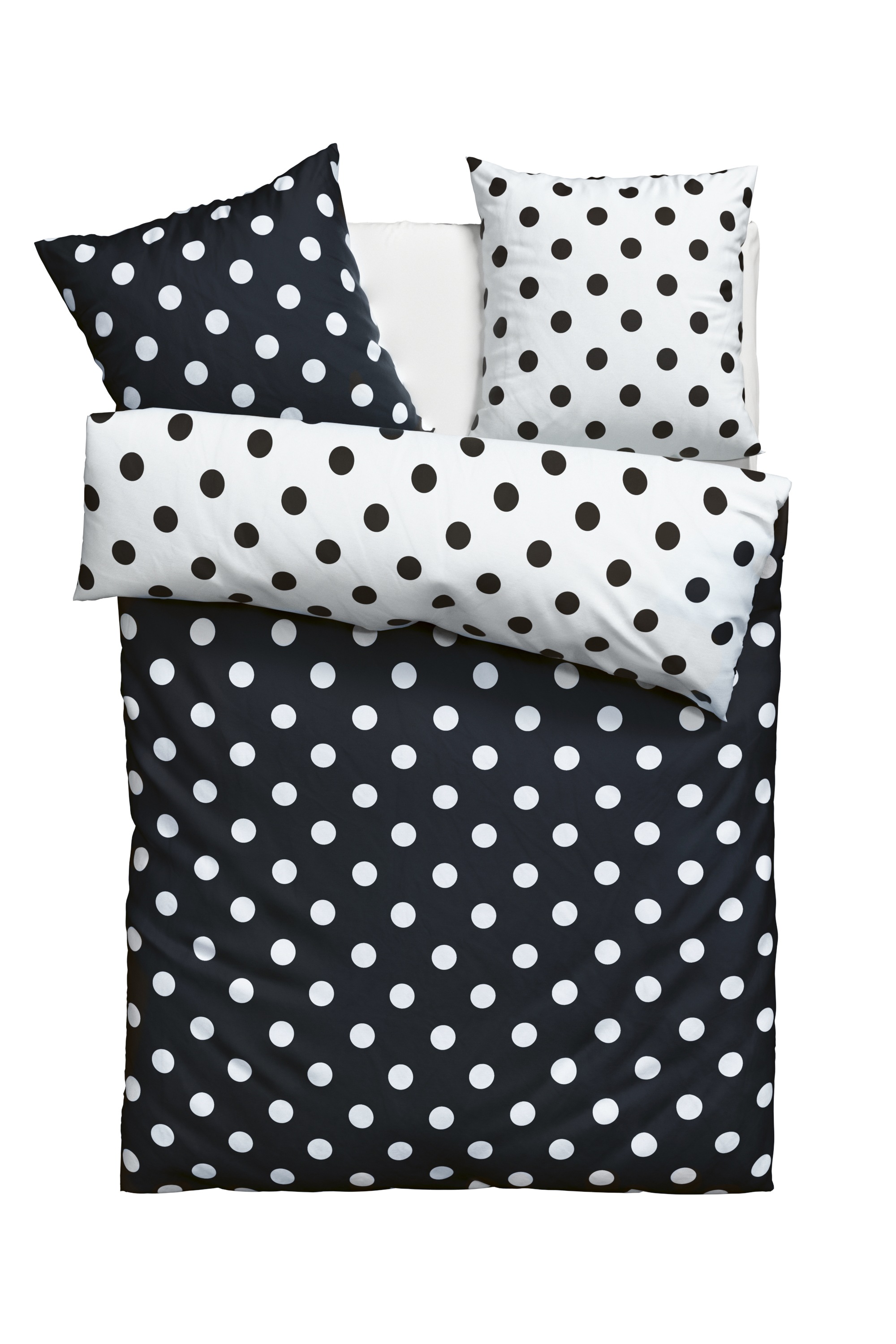 my home Wendebettwäsche "Dots" 2 tlg. ab Größe 135x200 cm, aus recyceltem M günstig online kaufen