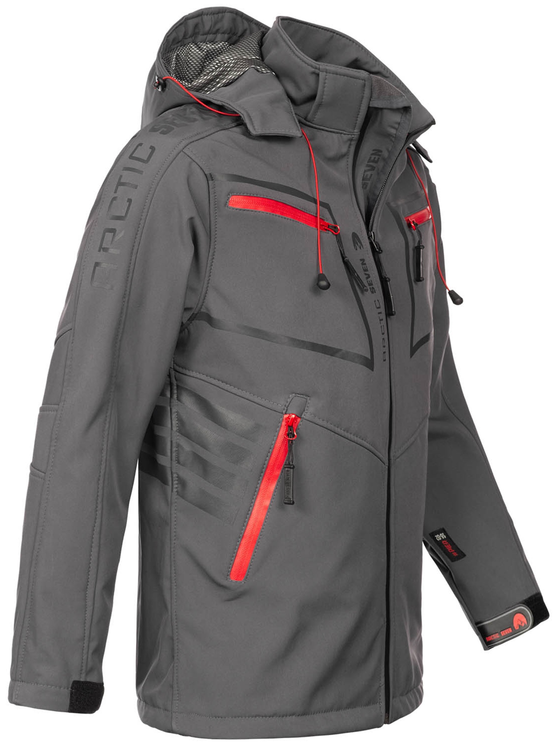 Arctic Seven Softshelljacke »ASPierr«, sportliche Outdoor Funktionsjacke mit abnehmbarer Kapuze