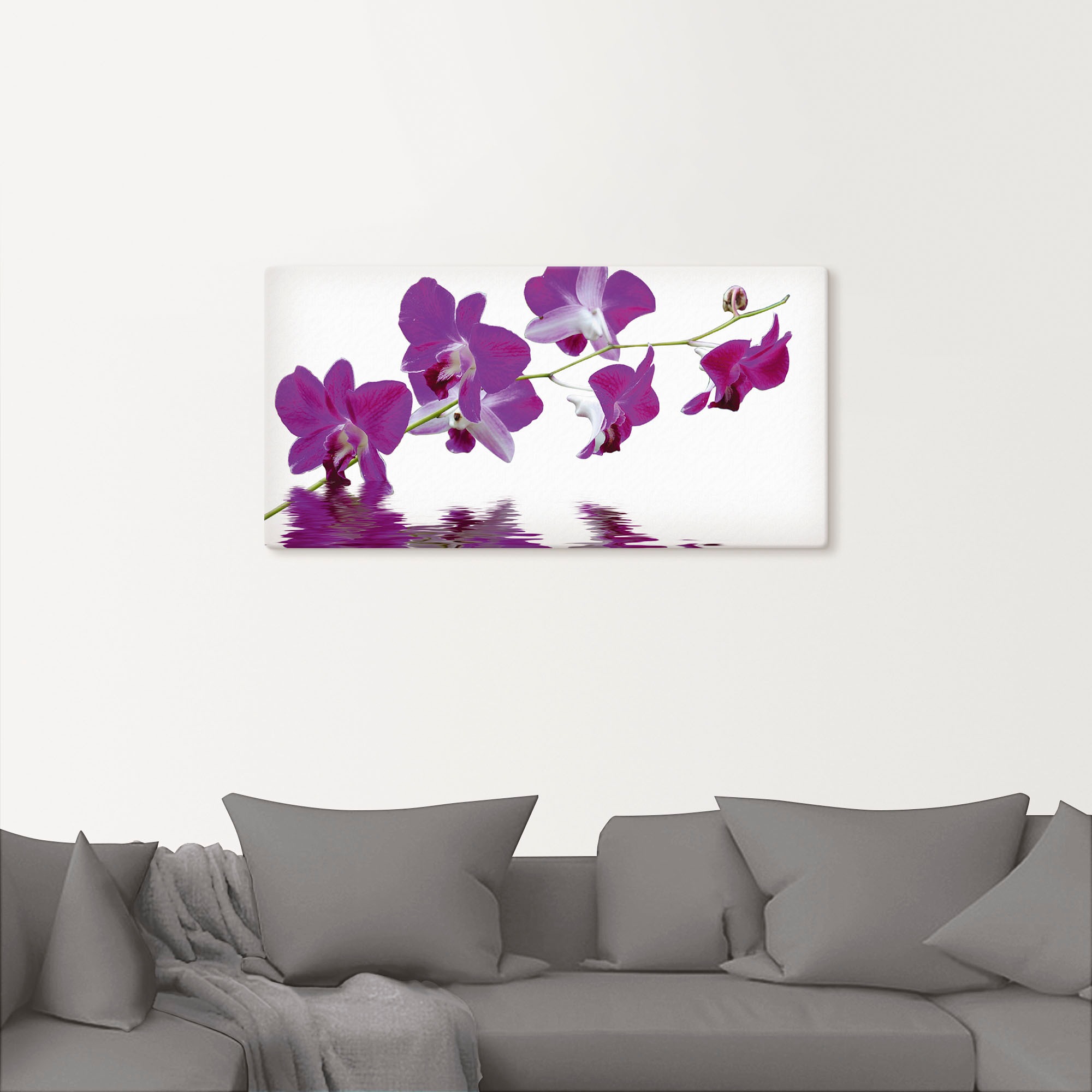 Artland Leinwandbild »Violette Orchideen«, Blumen, (1 St.), auf Keilrahmen gespannt