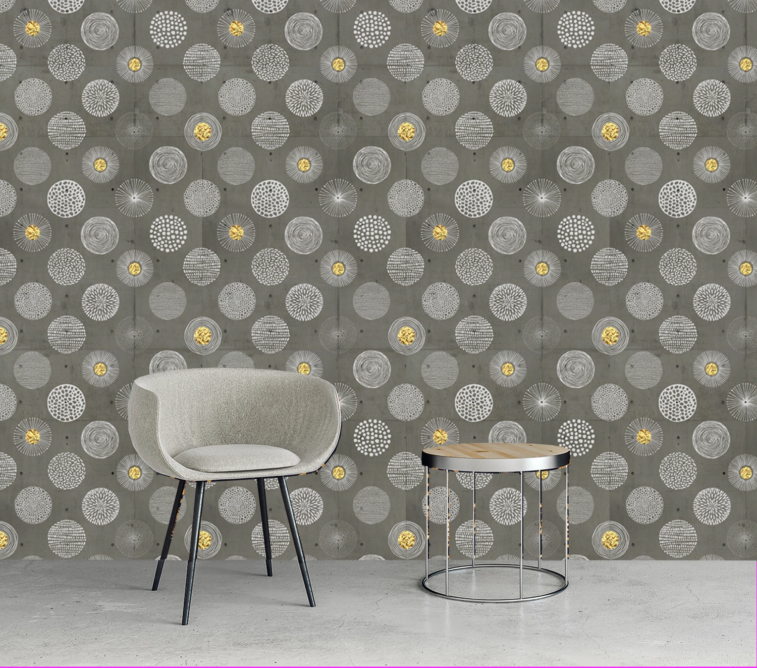 queence Vinyltapete »Lucia«, bedruckt-Motiv-gemustert-3D-Optik-gepunktet, 90x250cm, selbstklebend, kinderleichte Anbringung, Sticker