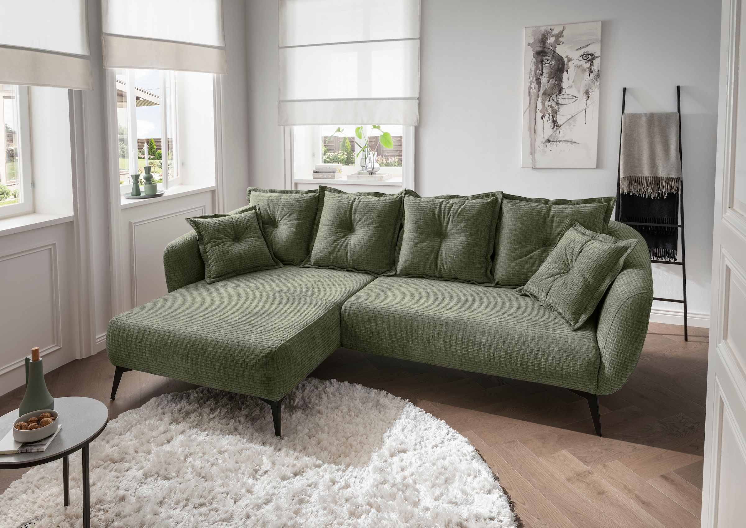 Home affaire Ecksofa "Baggio Stellmaße 277/162 cm, modern & elegant, hoher günstig online kaufen