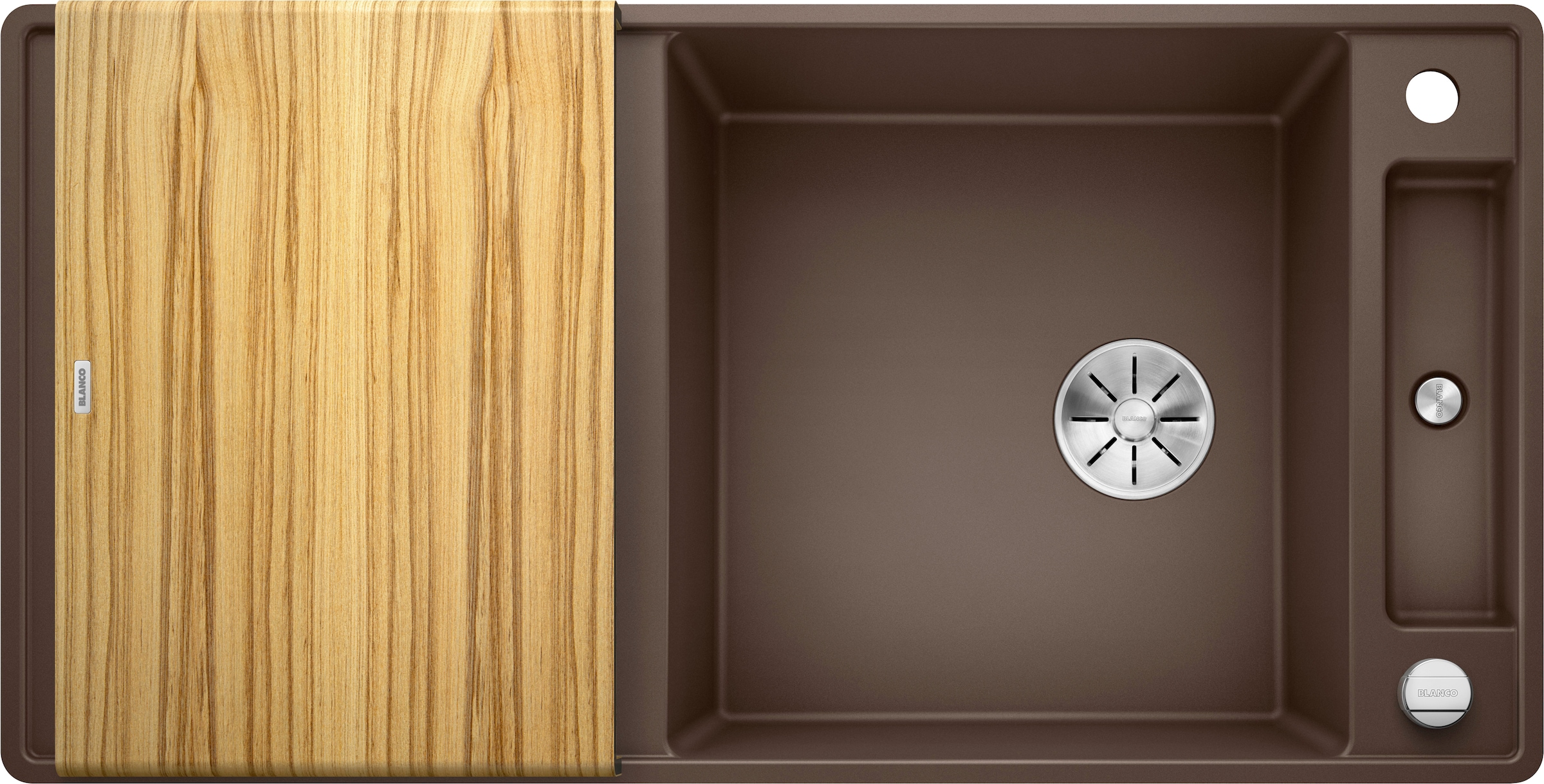 Blanco Granitspüle »AXIA III XL 6 S-F« 1 Stk. tlg. inklusive gratis Esche-Compound-Brückenschneidebrett