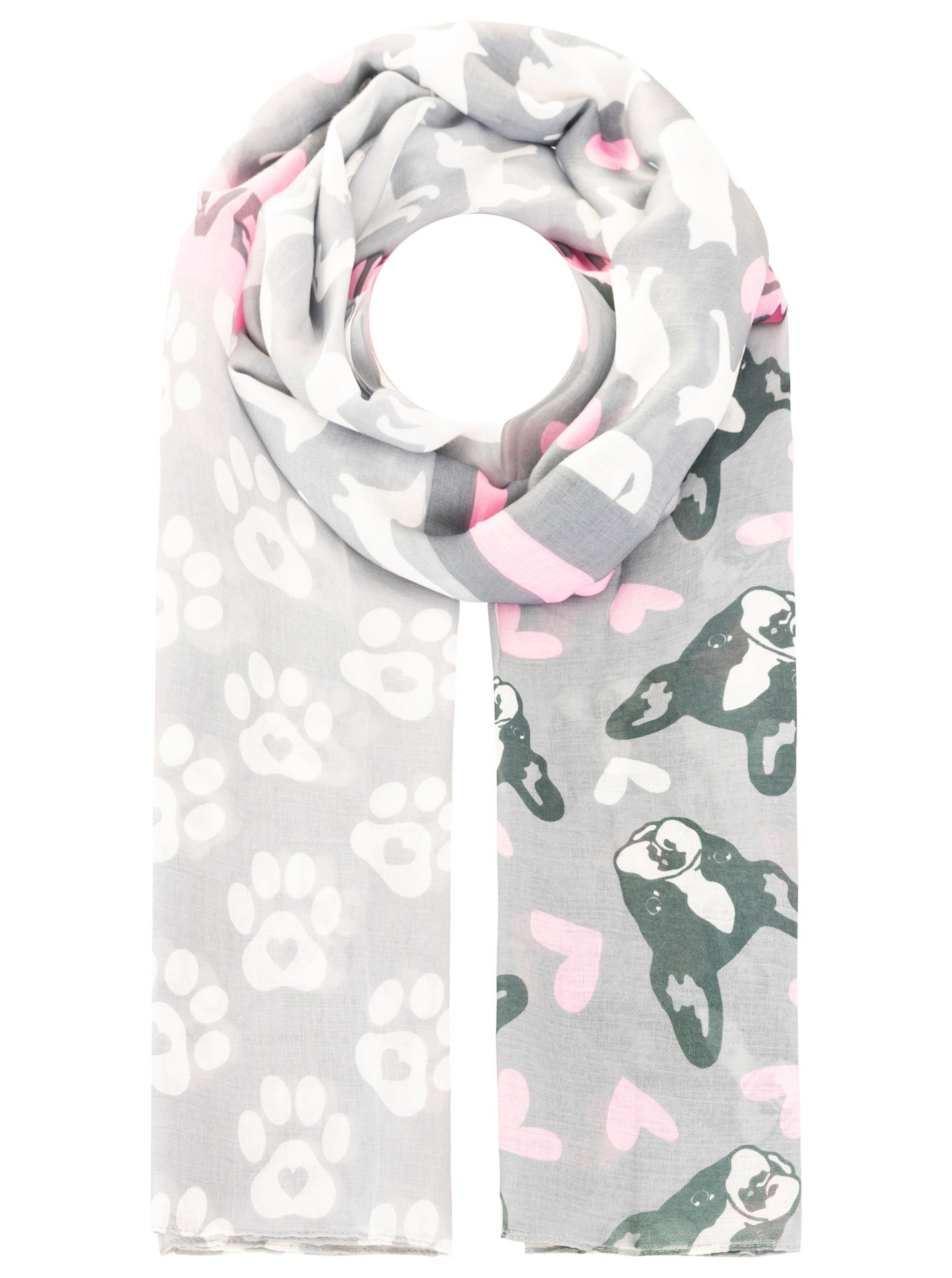 Zwillingsherz Schal ""Hunde"" Hundemotiv, Mustermix, transparent günstig online kaufen
