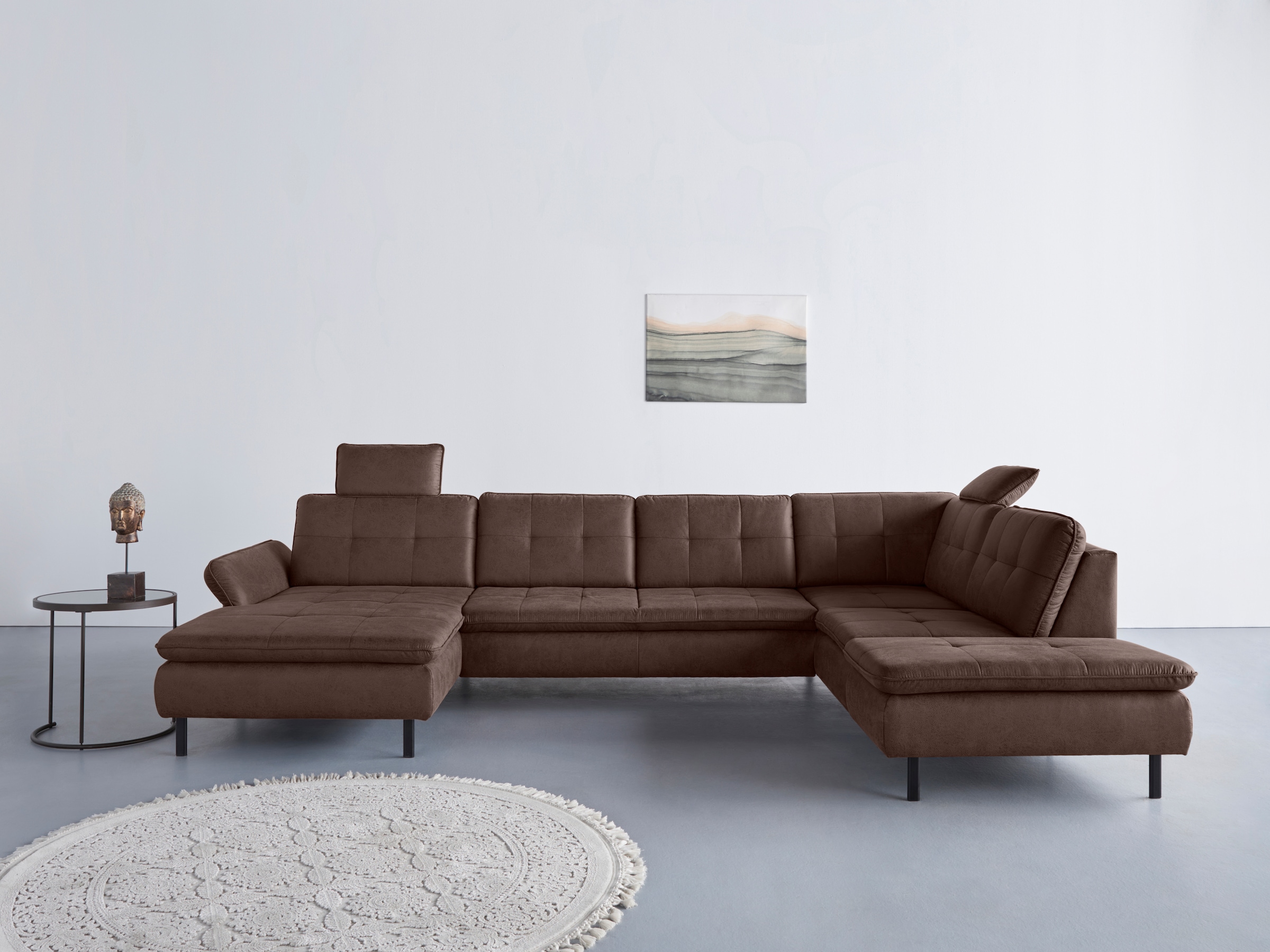 Home affaire Wohnlandschaft "Birkholm U-Form" Armlehnverstellung, auch in E günstig online kaufen