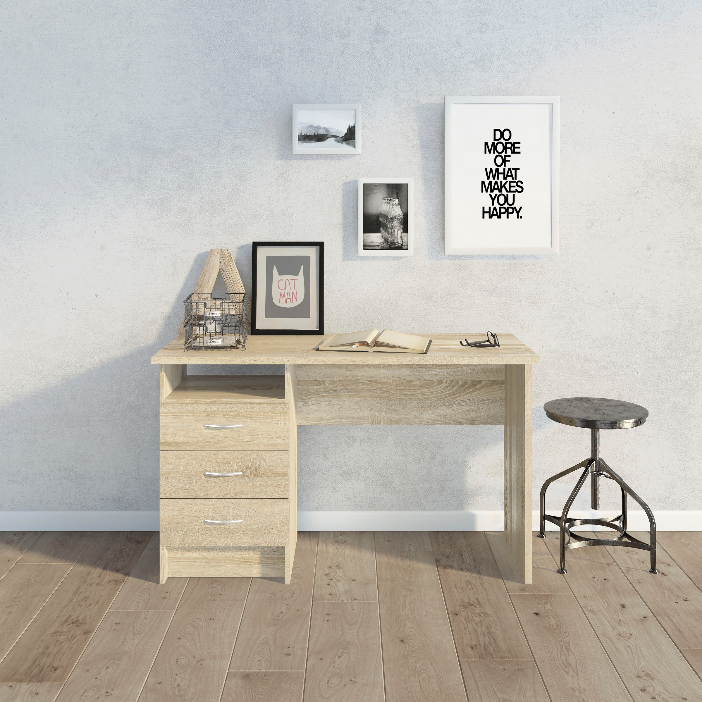 INOSIGN Schreibtisch »Function Plus, Arbeitstisch, Bürotisch«, Computertisch mit 3 Schubladen, Breite 120 cm, Tiefe 48 cm