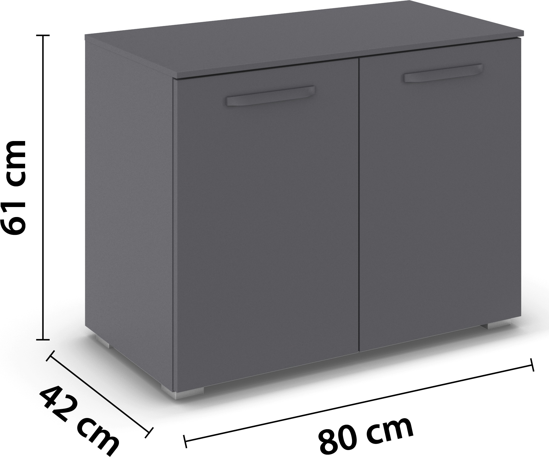 rauch Sideboard »Türkommode Kommode Lowboard OTELI mit Dekor- und Hochglanzfront« Breite 80 cm inkl. Soft-Close-Funktion,  mit 2 Türen, Einlegeboden variabel einsetzbar MADE IN GERMANY