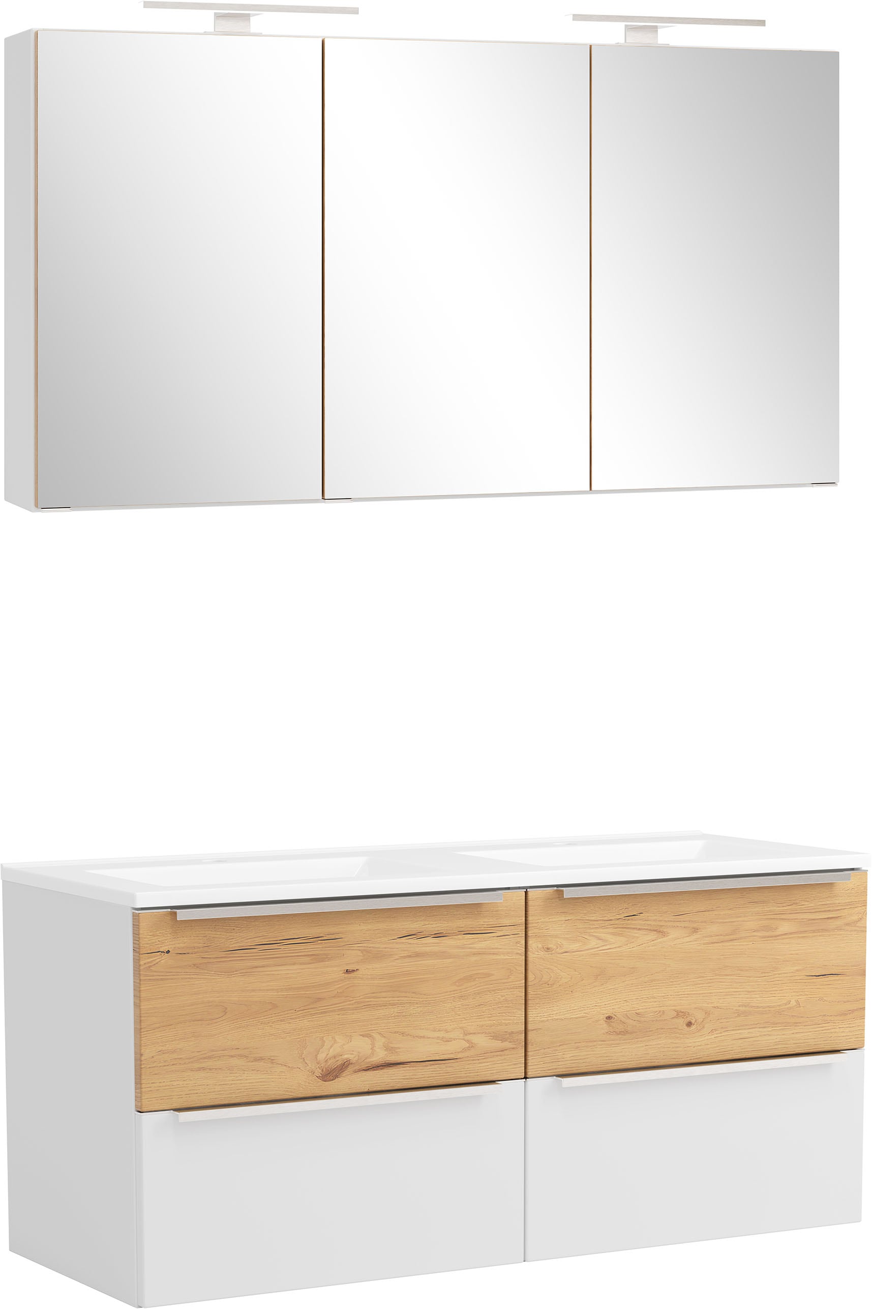 welltime Badmöbel-Set "TRIENT, Set: Spiegelschrank und Waschtisch" 2 Stk. tlg.