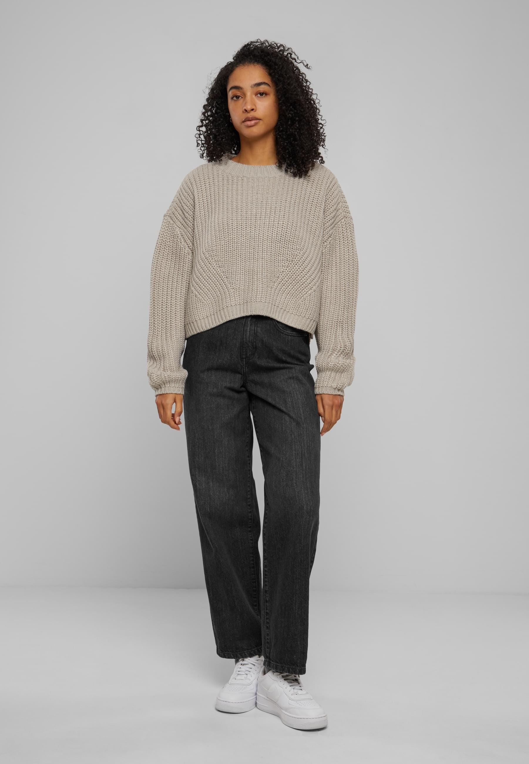URBAN CLASSICS Rundhalspullover »Urban Classics Damen Ladies Wide Oversize Sweater«, (1 tlg.)