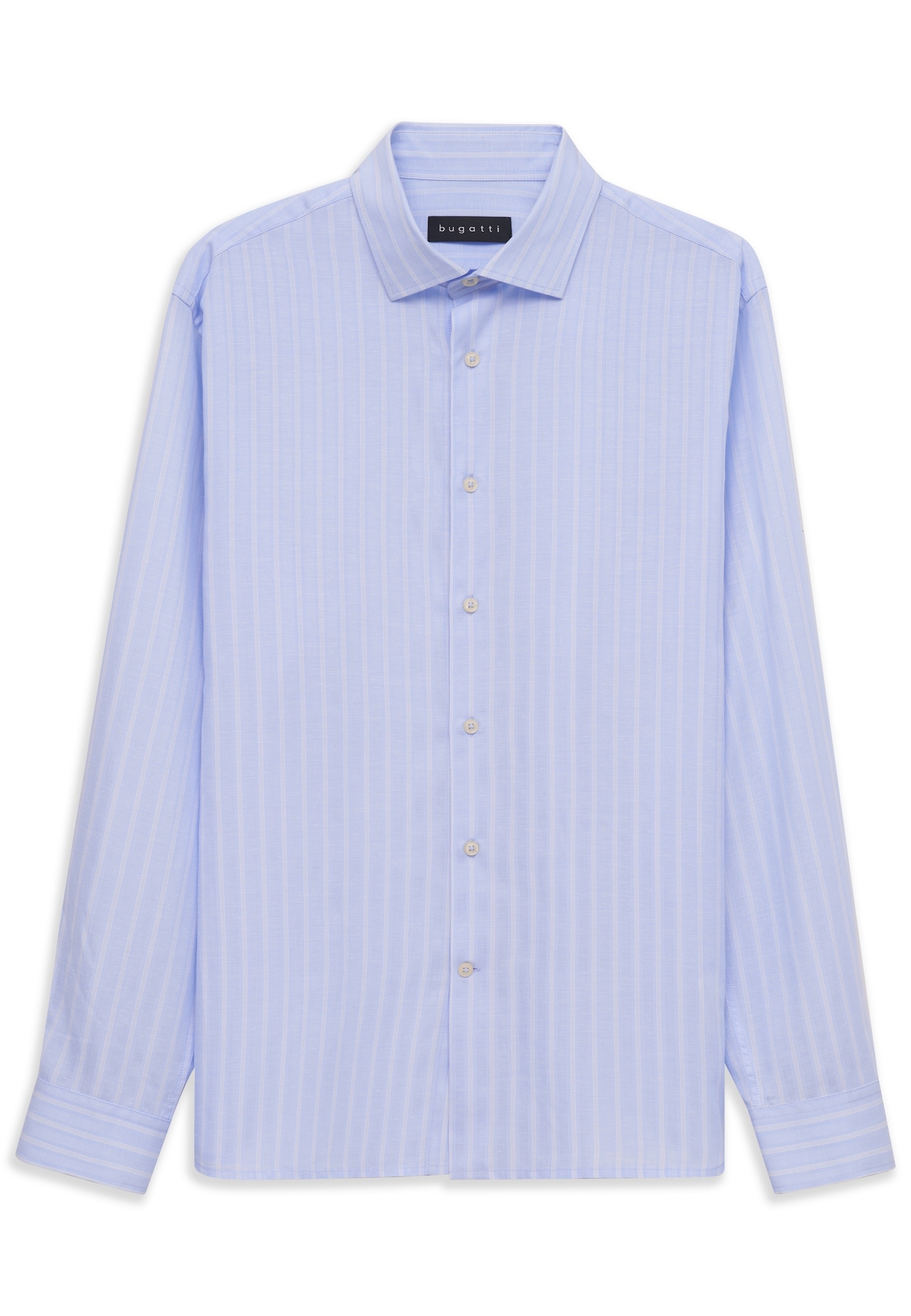 Thumbnail - bugatti Businesshemd "Loose Fit" gestreift aus Leinen-Mix
