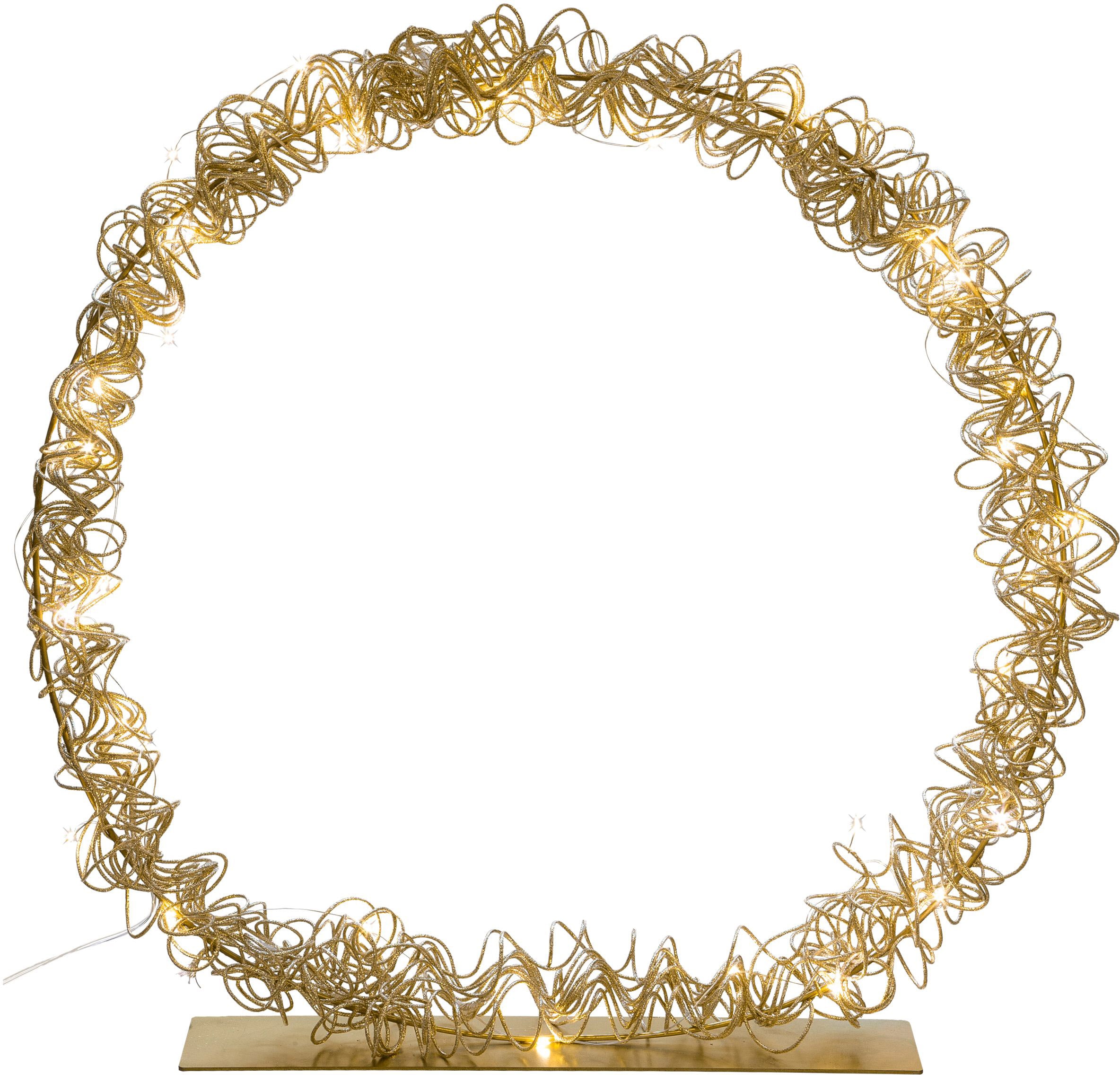 Creativ light LED Dekolicht »Metalldraht-Ring«, mit 35 LED\'s, Ø 45 cm, mit  Timerfunktion | BAUR