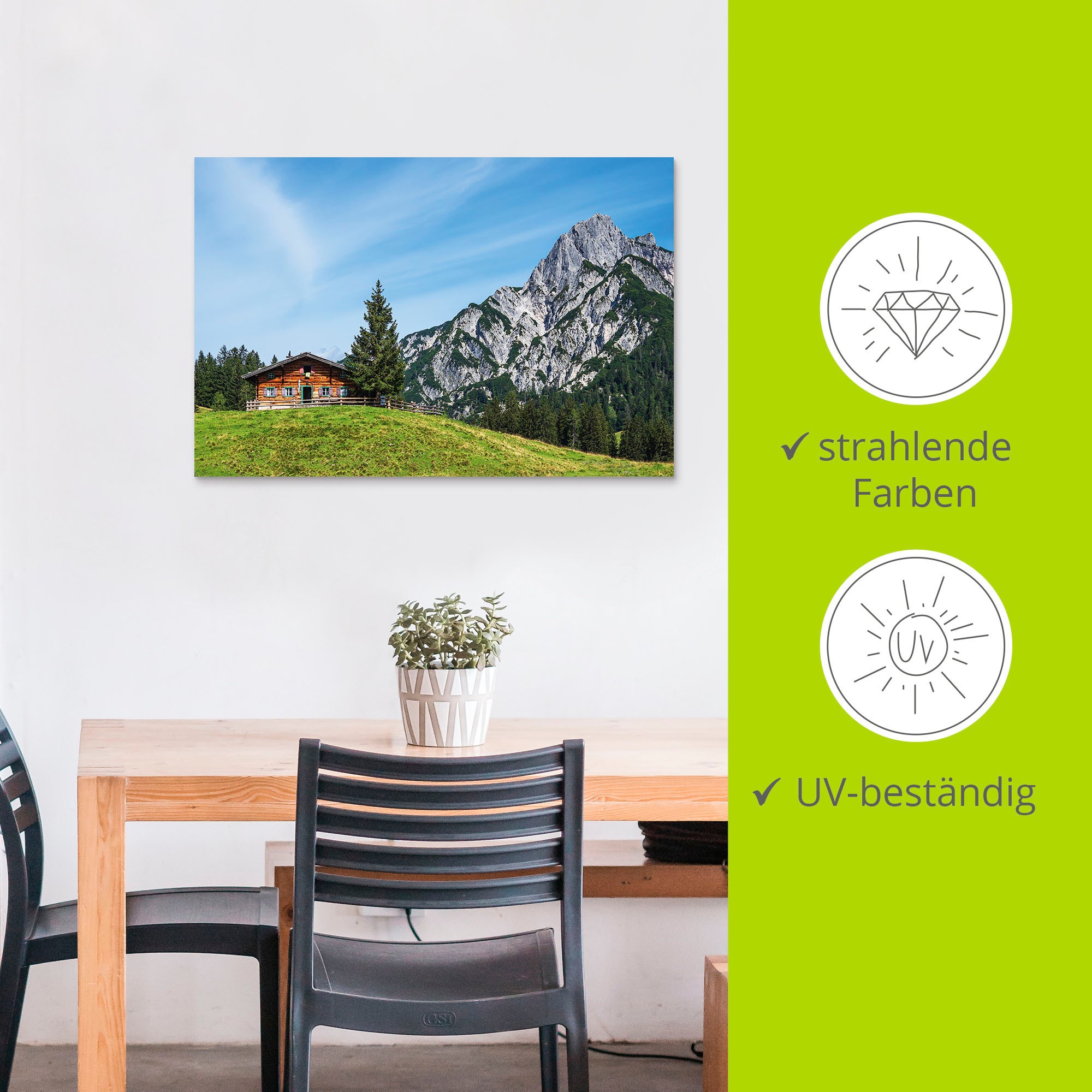 Artland Wandbild »Blick auf die Litzlalm in Österreich«, Berge &  Alpenbilder, (1 St.), als Alubild, Leinwandbild, Wandaufkleber oder Poster  in versch. Größen bestellen | BAUR