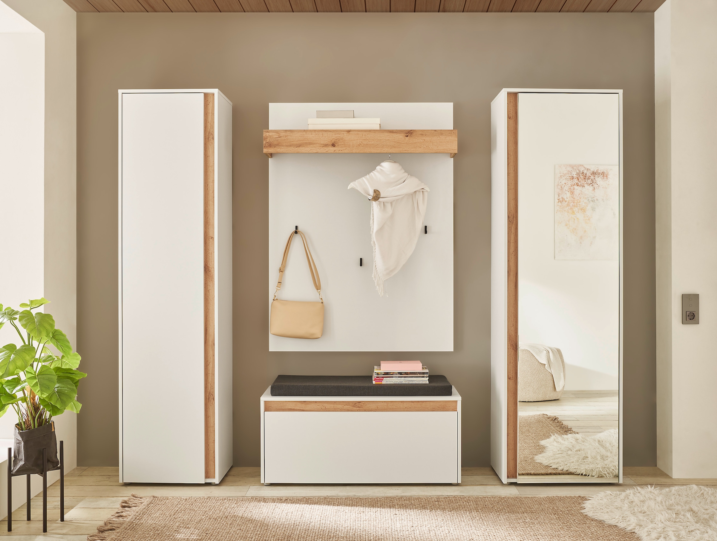 Home affaire "GIRON/CiTY, moderne Garderobe, Komplettset mit viel Stauraum" Komplett-Set, 4 Stk. tlg.
