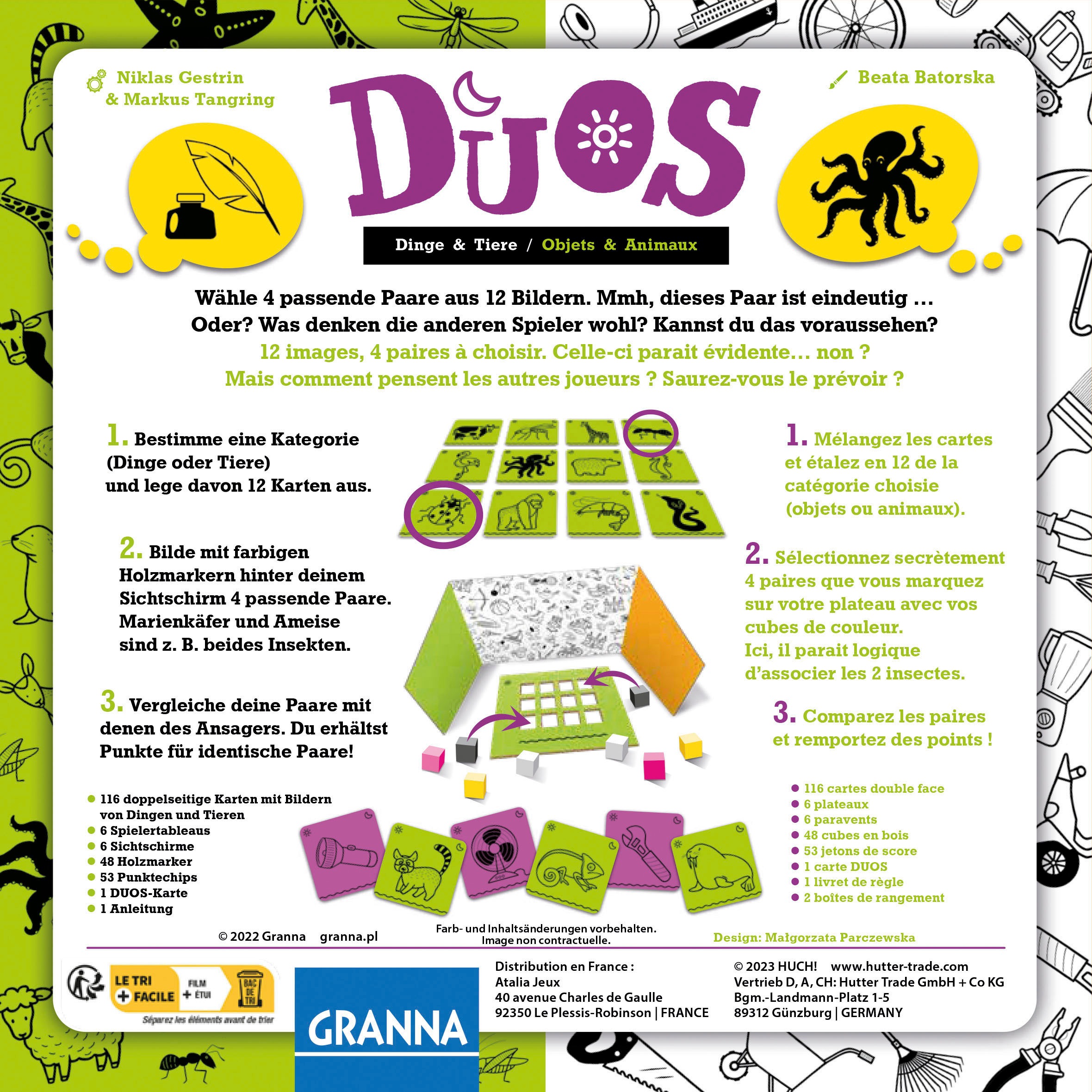 HUCH! Spiel »DUOS - Dinge und Tiere«, Made in Europe