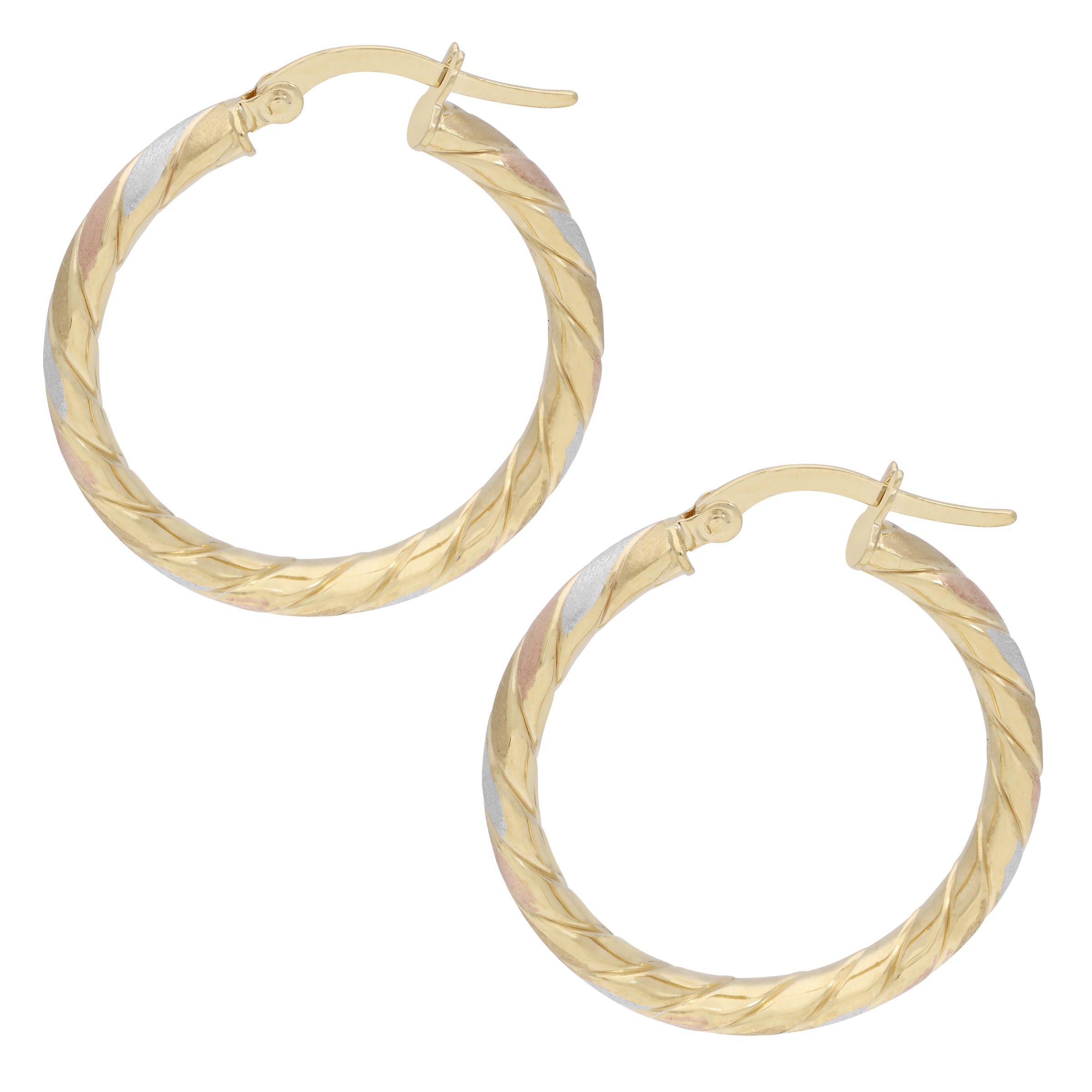 Firetti Paar Creolen »Schmuck Geschenk Gold 585 Ohrschmuck Ohrringe tricolor«