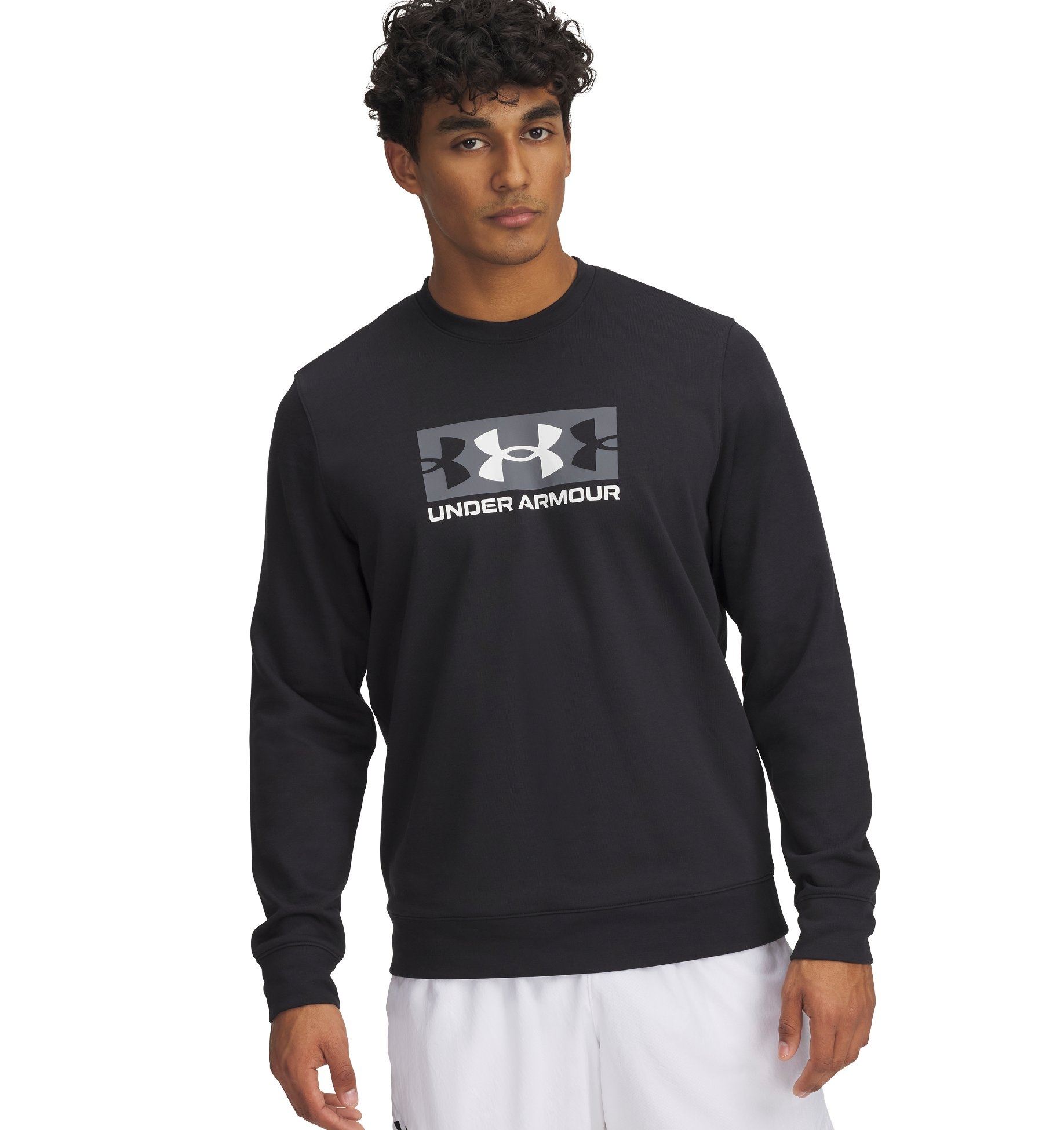 Under Armour Langarmshirt "UA RIVAL TERRY LOGO CREW Q2" Langarm-Design, aus Baumwolle und Polyester