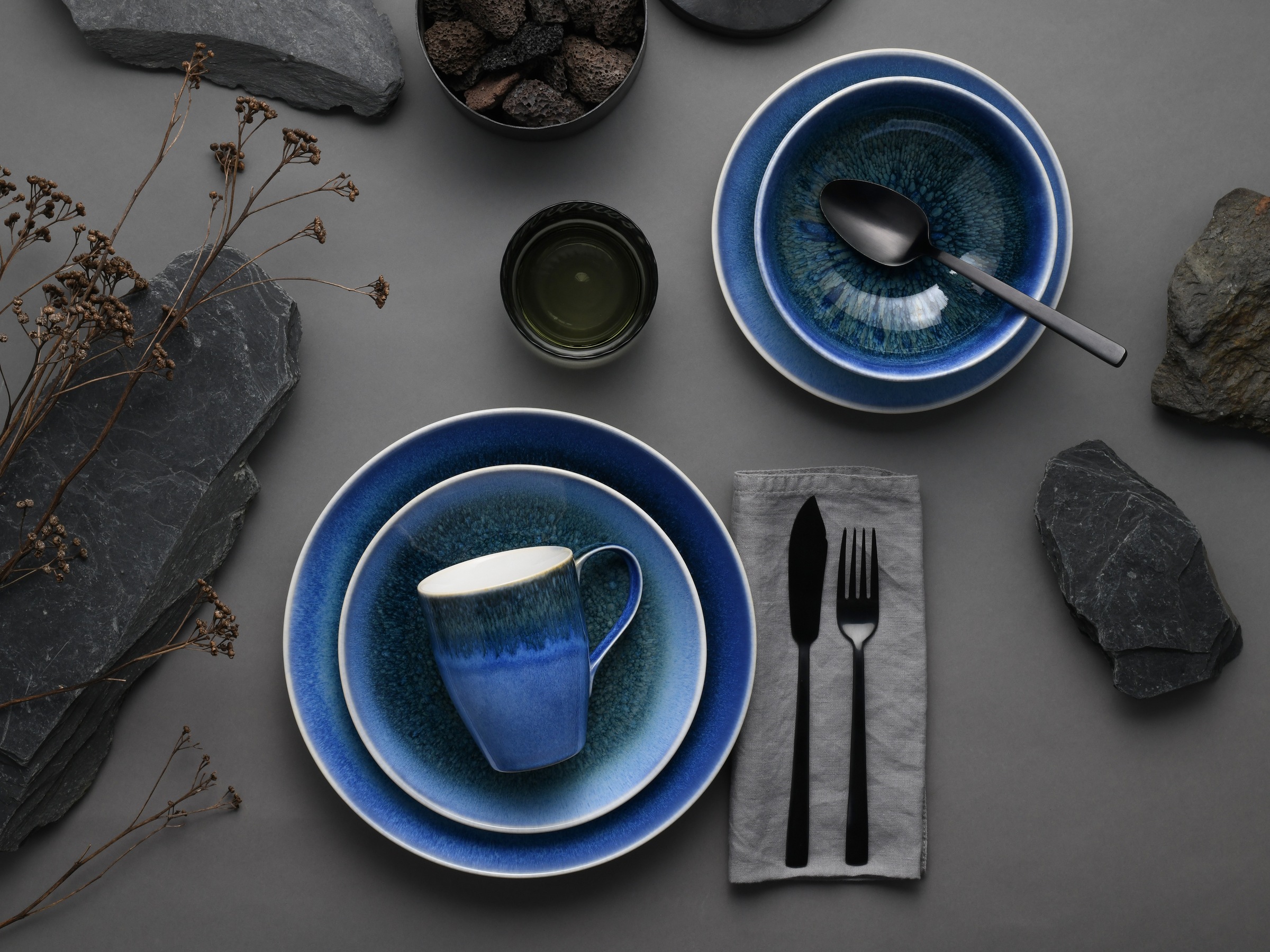 CreaTable Kombiservice »Caldera«, (Set, 8 tlg.), irisierende Glasur