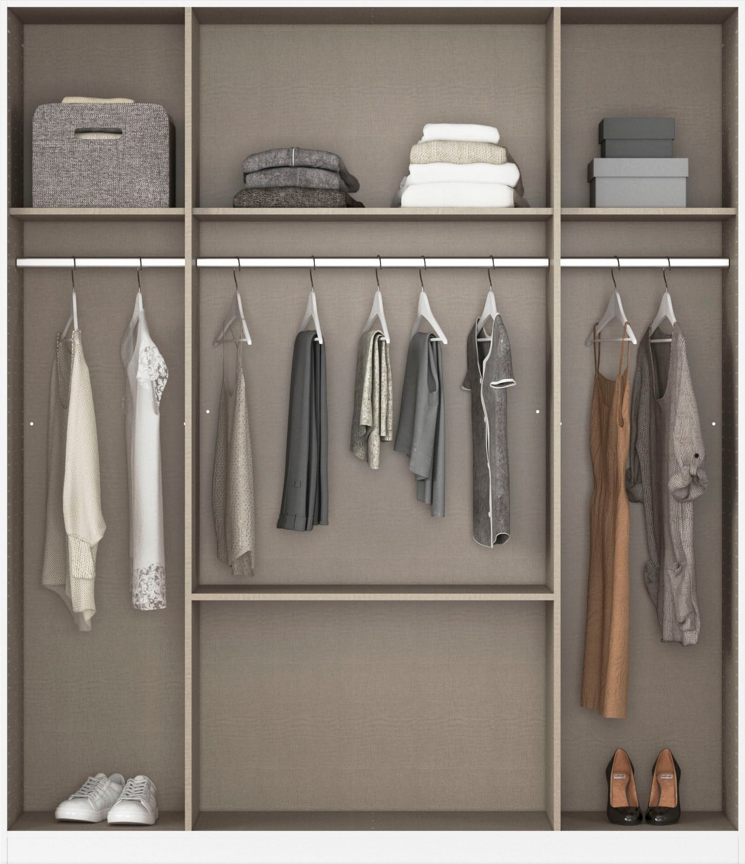 rauch Kleiderschrank »Drehtürenschrank Schrank Garderobe BURANO«, mit Schubladen und Spiegelumrandung in Farbabsetzung MADE IN GERMANY