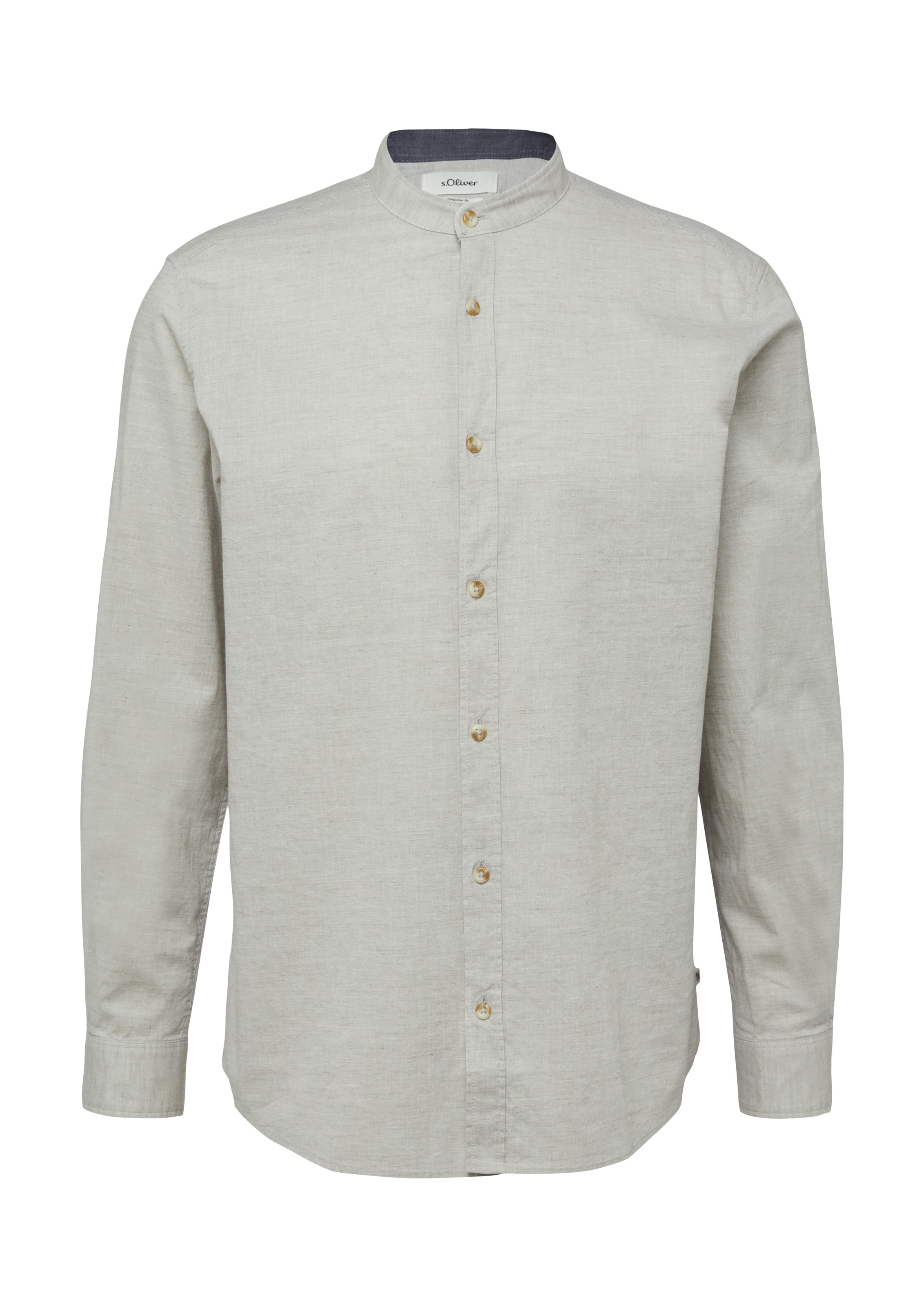 s.Oliver Langarmhemd mit Stehkragen und Knopfleiste