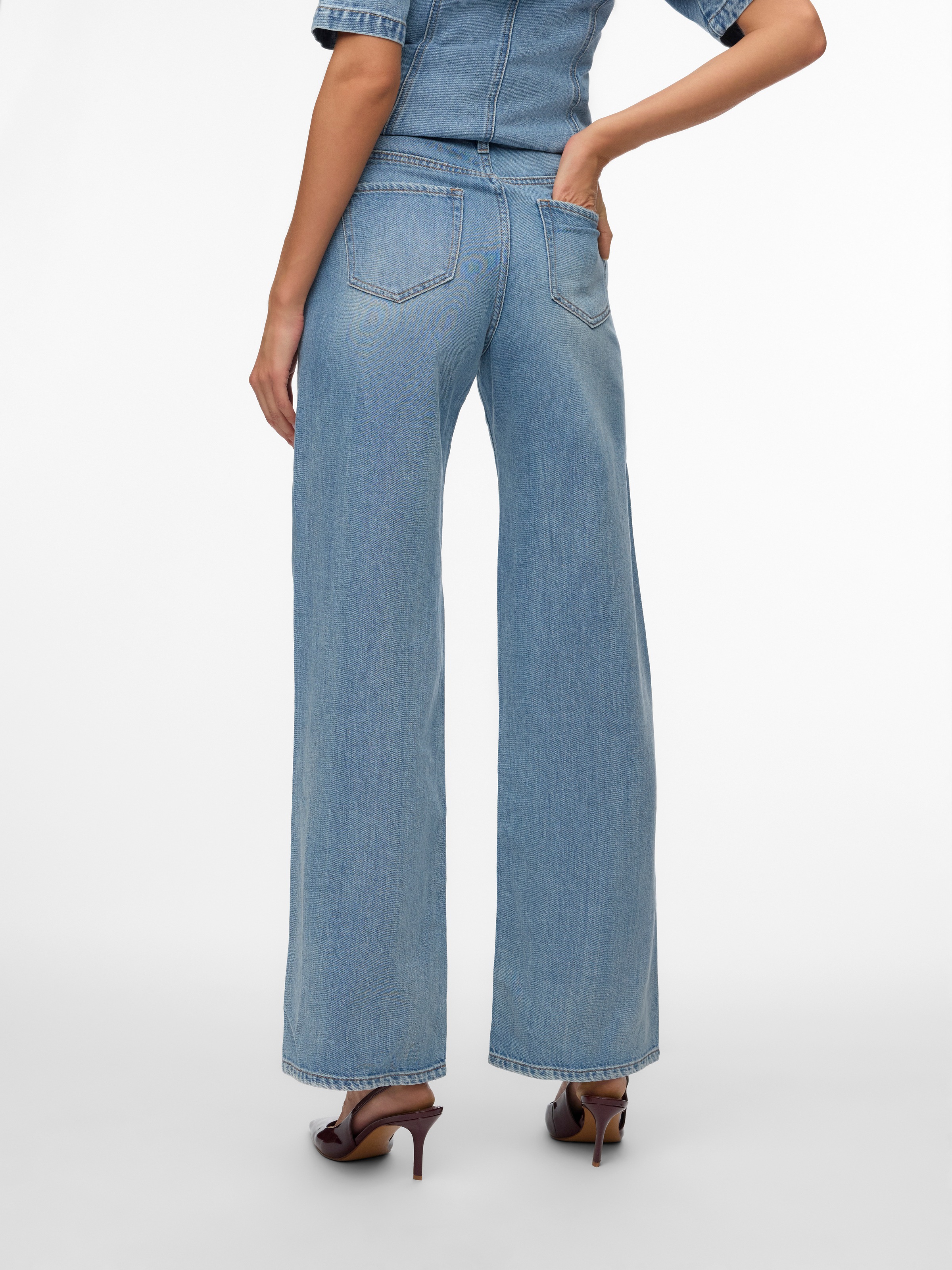 Vero Moda High-waist-Jeans "VMVEGA HR WIDE DENIM JEANS SI389 NOOS" Baumwoll günstig online kaufen
