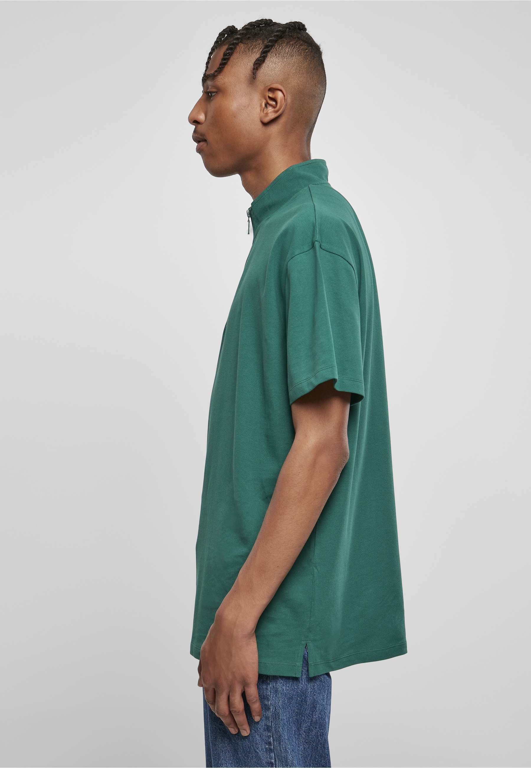 URBAN CLASSICS T-Shirt »Urban Classics Herren Boxy Zip Pique Tee« 1 Stk.