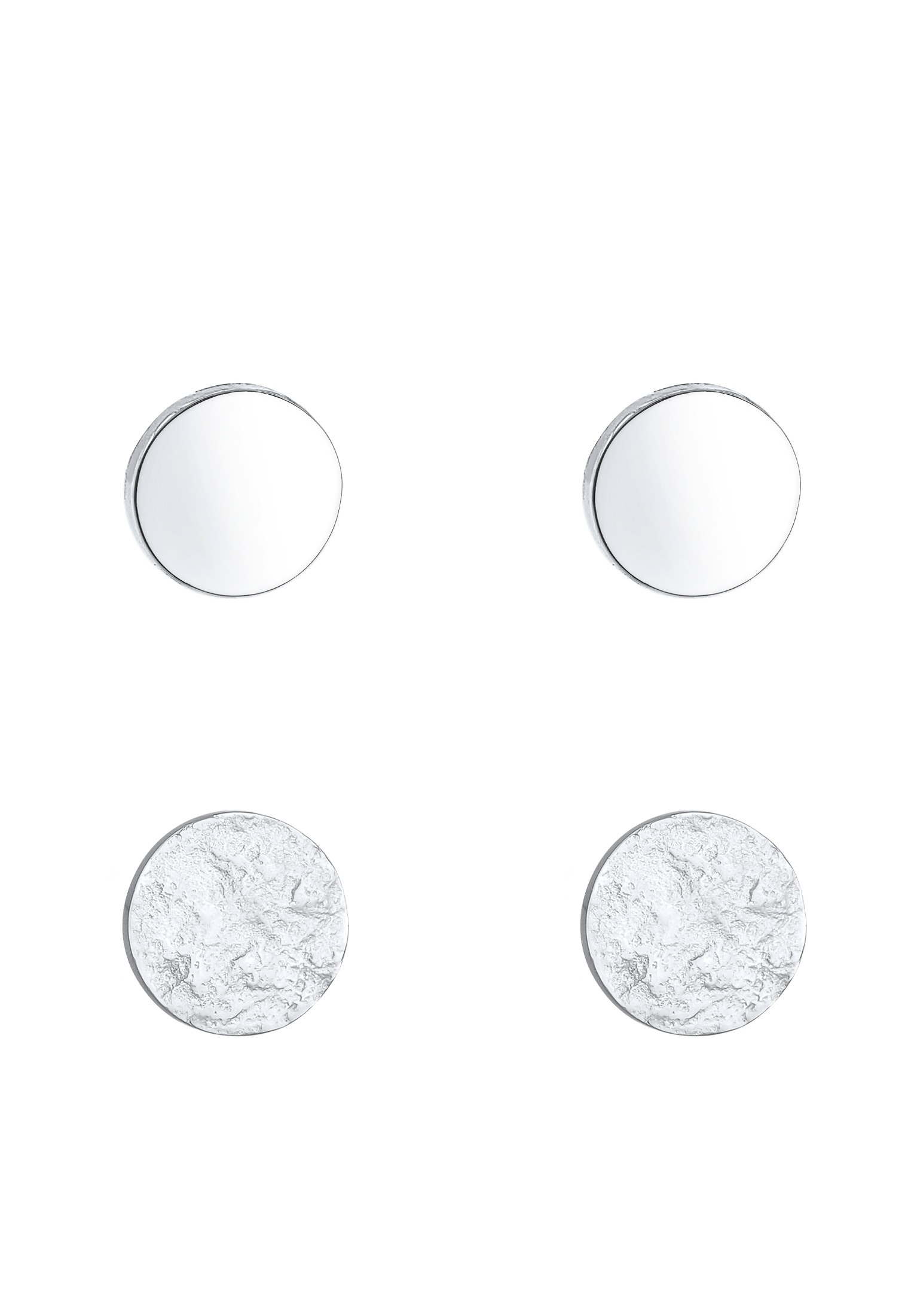 Elli Ohrstecker-Set »Ohrringe Ohrstecker Matt Glänzend Rund (2 tlg.) 925 Silber«