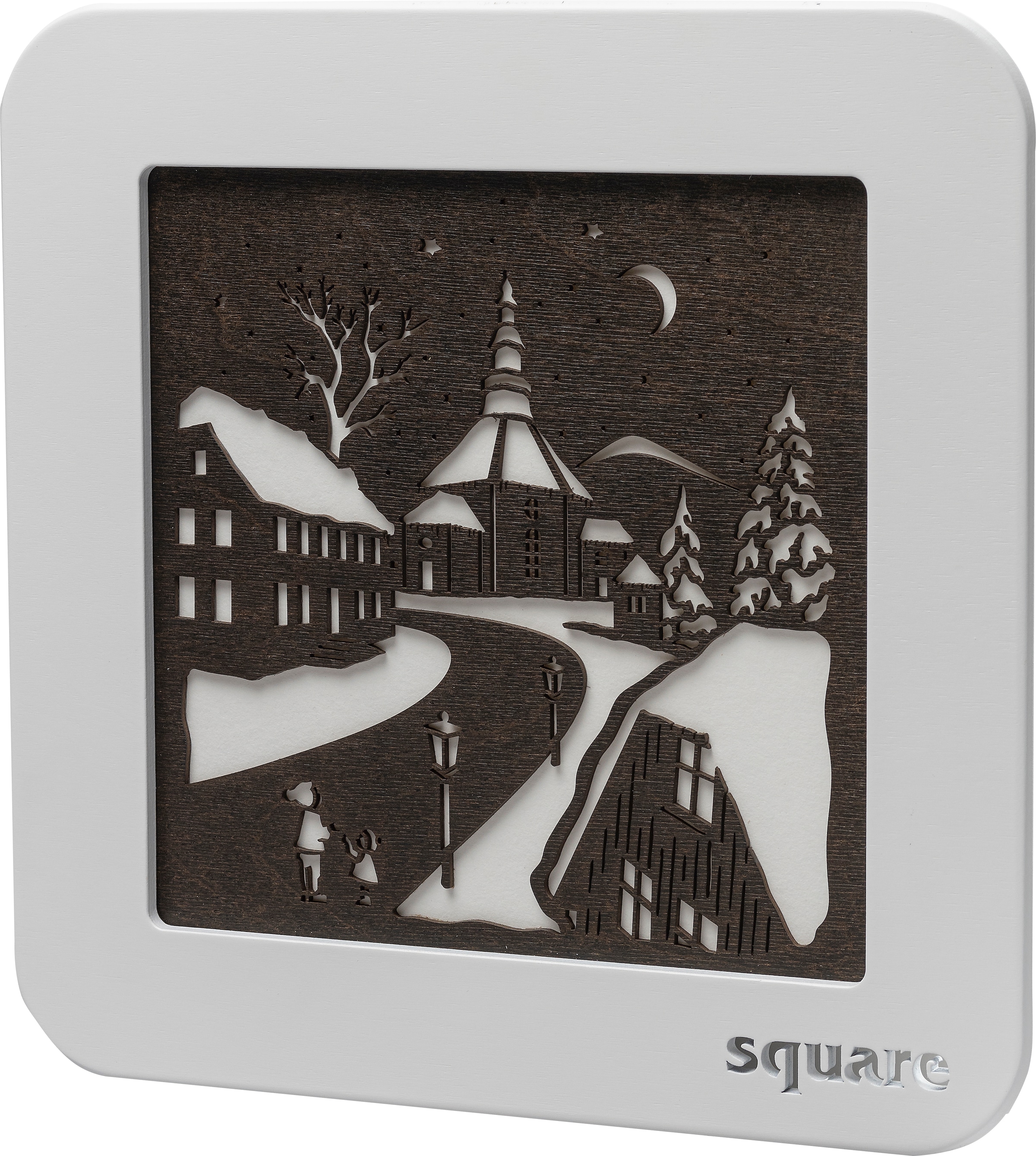 Weigla LED-Bild "Square - Wandbild Seiffen, Weihnachtsdeko", (1 St.), mit Timer, einseitiges Motiv