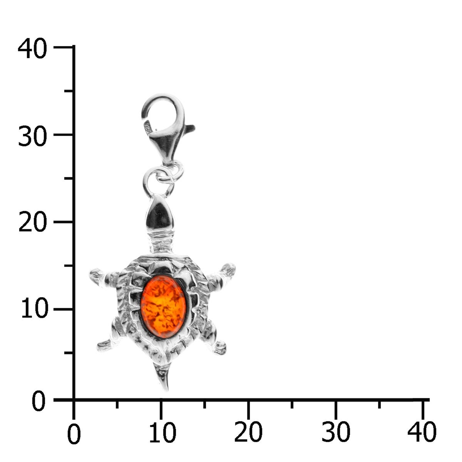 Kettenanhänger OSTSEE-SCHMUCK "- Schildkröte - Silber 925/000 - Bernstein" Gr. 34, silber (silber 925, silberfarben, weiß), Schmuckanhänger, Damen, Silber 925 (Sterlingsilber), Kettenanhänger 5