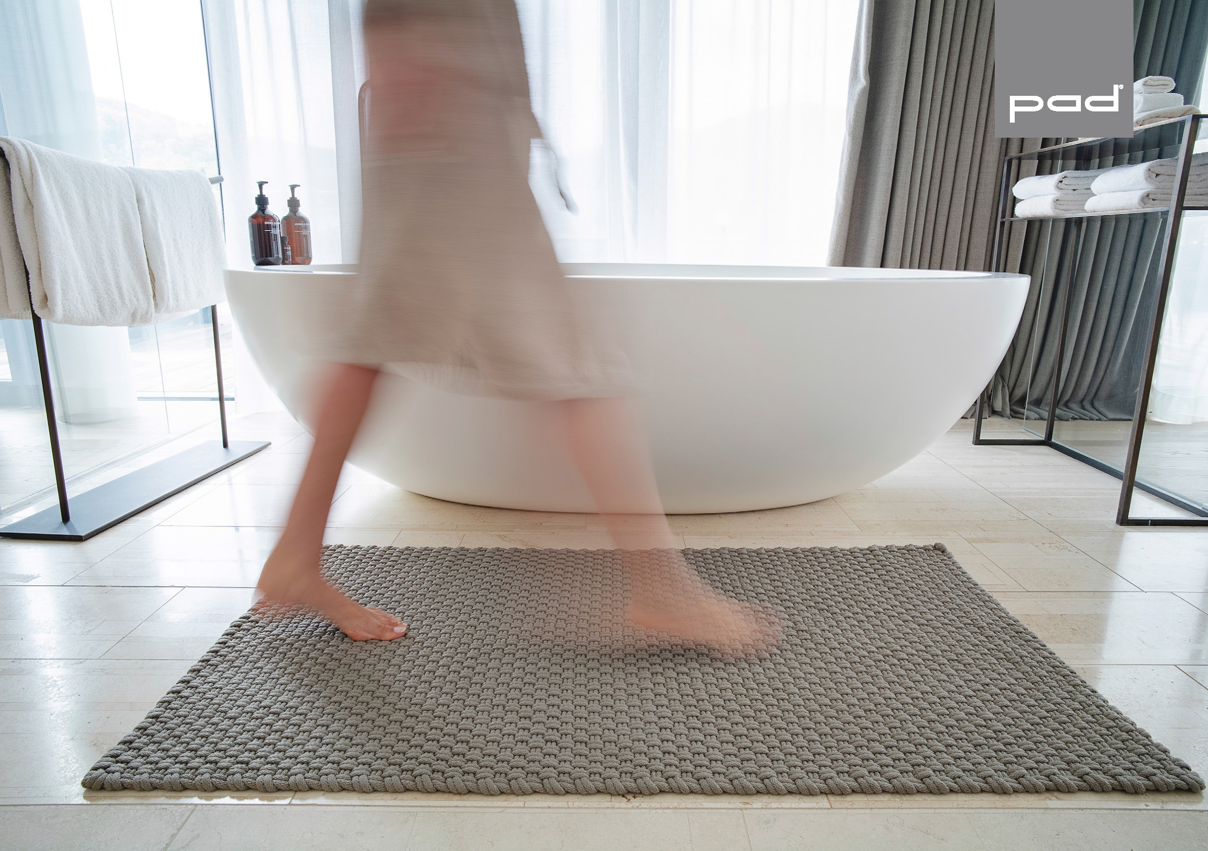 PAD Fußmatte »SCOR« rechteckig 21 mm Höhe Schmutzfangmatte, handgewebt, Uni Farben, In- und Outdoor geeignet