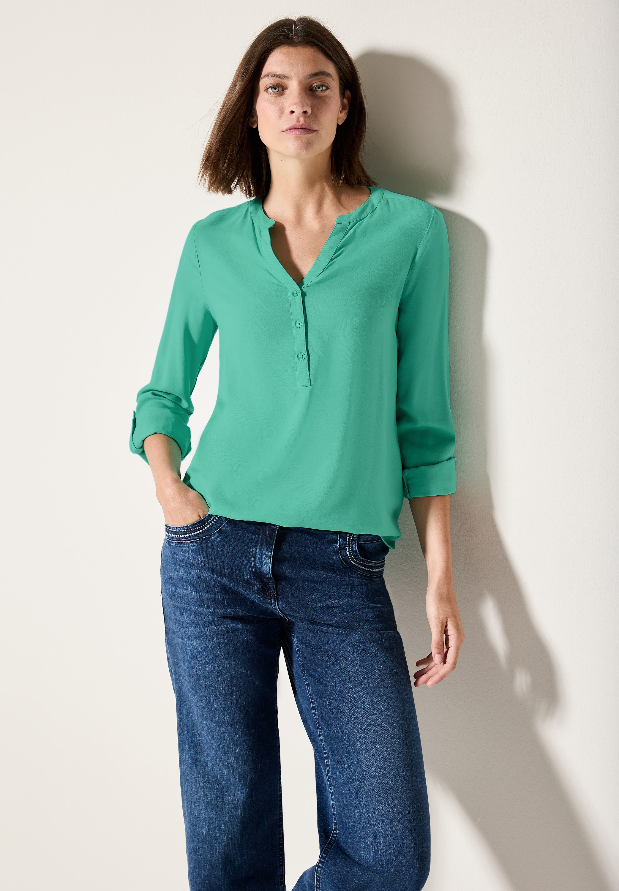 Cecil Langarmbluse mit dekorativer Knopfleiste