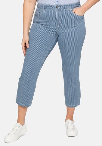 Sheego Stretch-Jeans, in 7/8 Länge, mit Allover-Streifen kaufen