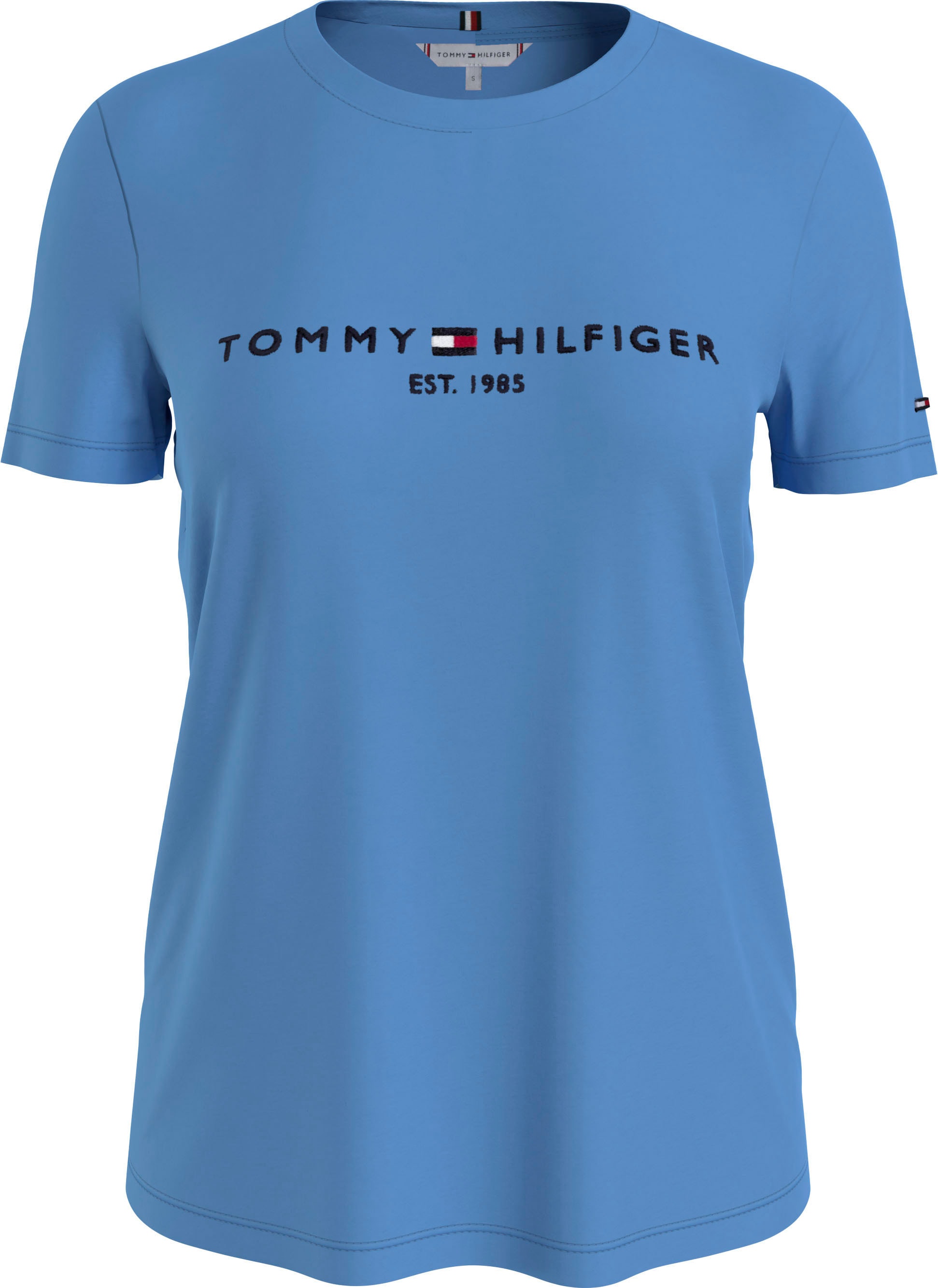 online Logoschriftzug Rundhalsshirt Tommy | mit SS«, Hilfiger bestellen BAUR Tommy »REGULAR TEE HILFIGER Hilfiger großem C-NK
