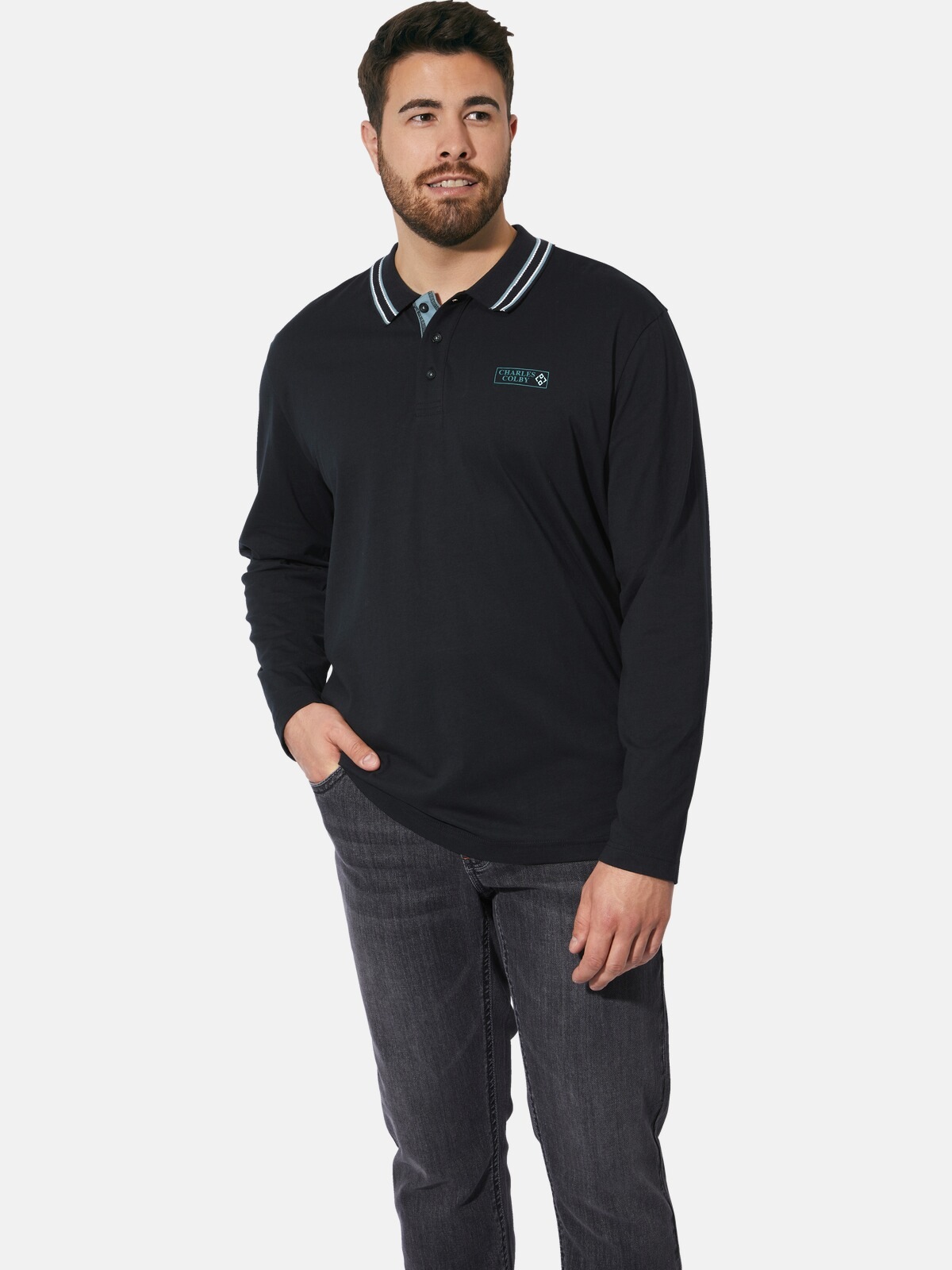 Charles Colby Langarm-Poloshirt »Doppelpack Langarm-Poloshirt EARL GILIELL«, (2 tlg.)