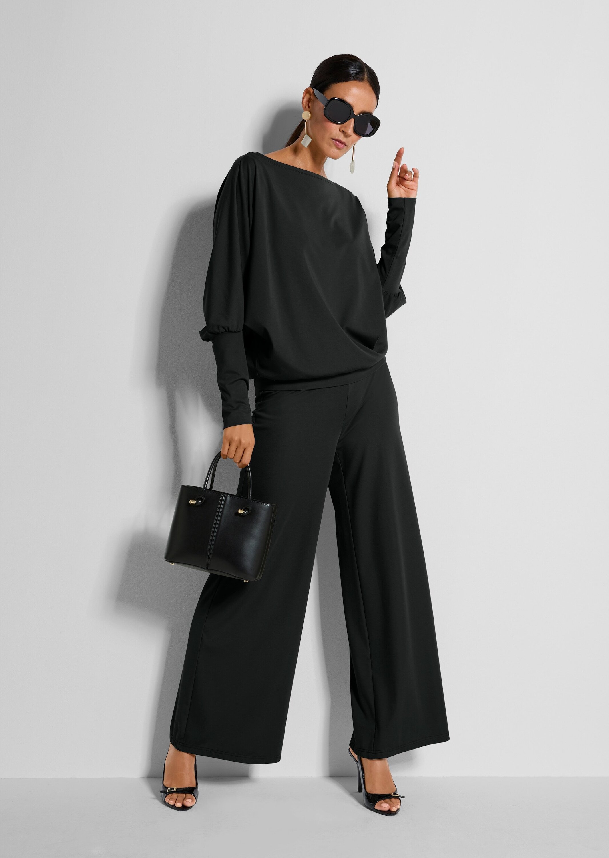 MADELEINE Jerseyhose "Jerseyhose Schlupfhose mit Tunnelzug" Jerseyhose mit weitem Bein