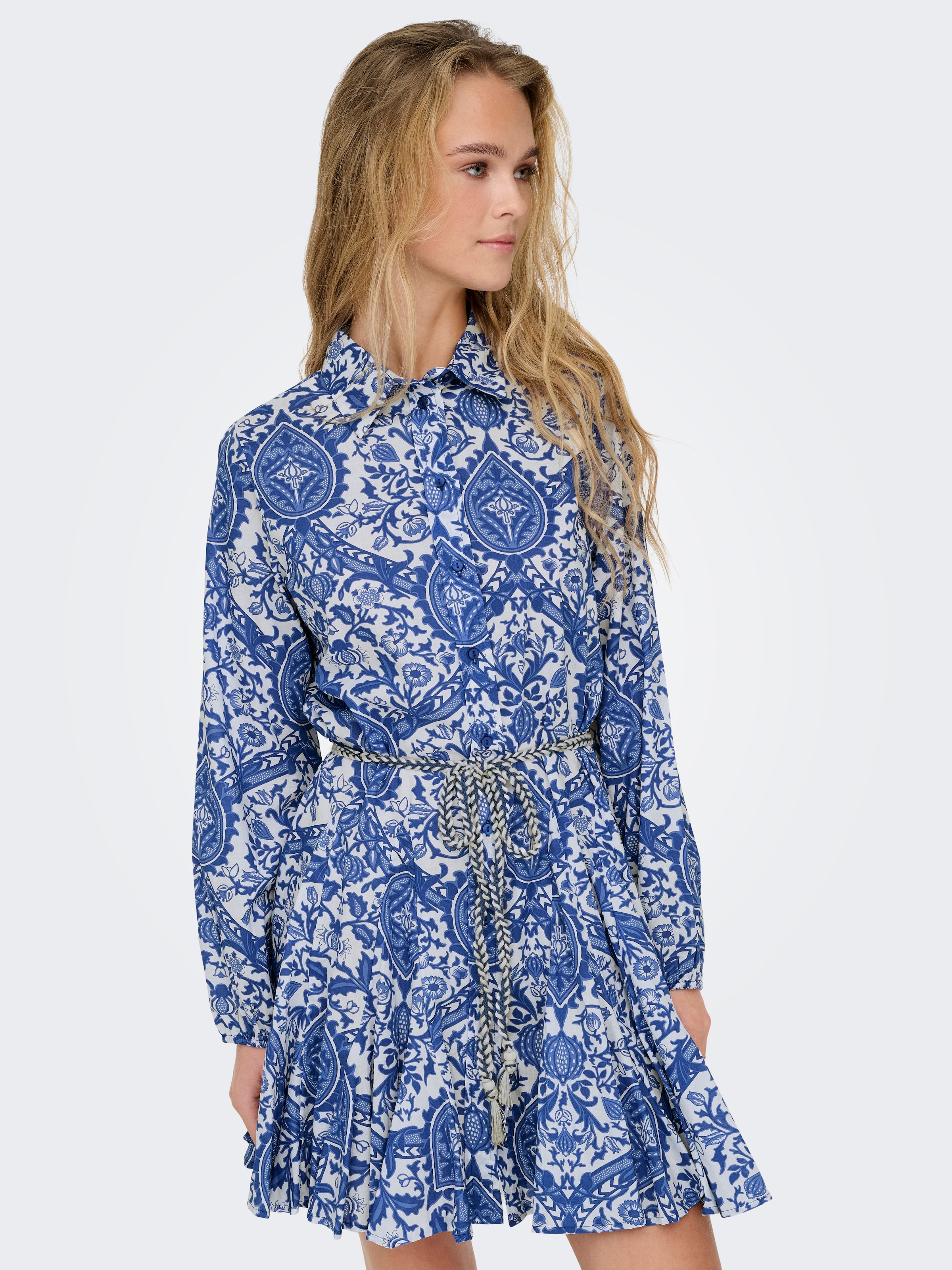 ONLY Blusenkleid »ONLLUMINA L/S SHORT DRESS WVN NOOS«