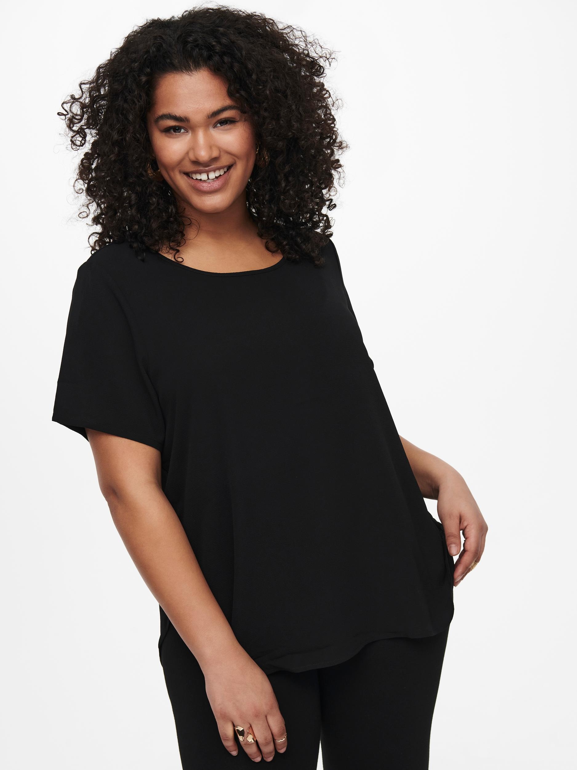ONLY CARMAKOMA Shirtbluse "CARVICA SS TOP WVN NOOS" Materialmix, regular fi günstig online kaufen