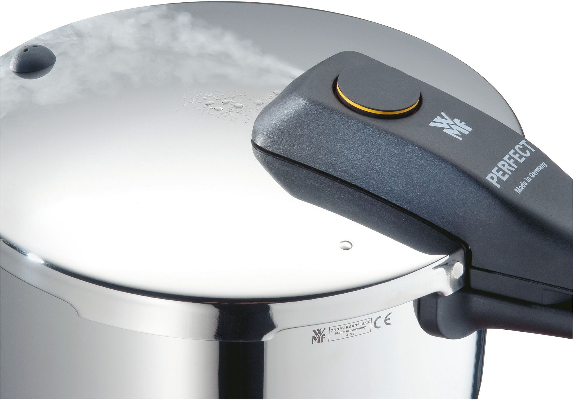WMF Schnellkochtopf »Perfect RDS«, Cromargan® Edelstahl Rostfrei 18/10, Dampfkochtopf mit abnehmbarem Deckelgriff, Induktion