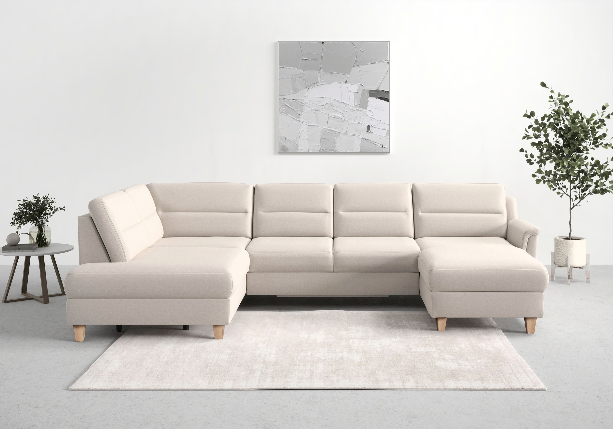 sit&more Wohnlandschaft "Farö U-Form" inklusive Federkern, wahlweise mit Schlaffunktion und Bettkasten