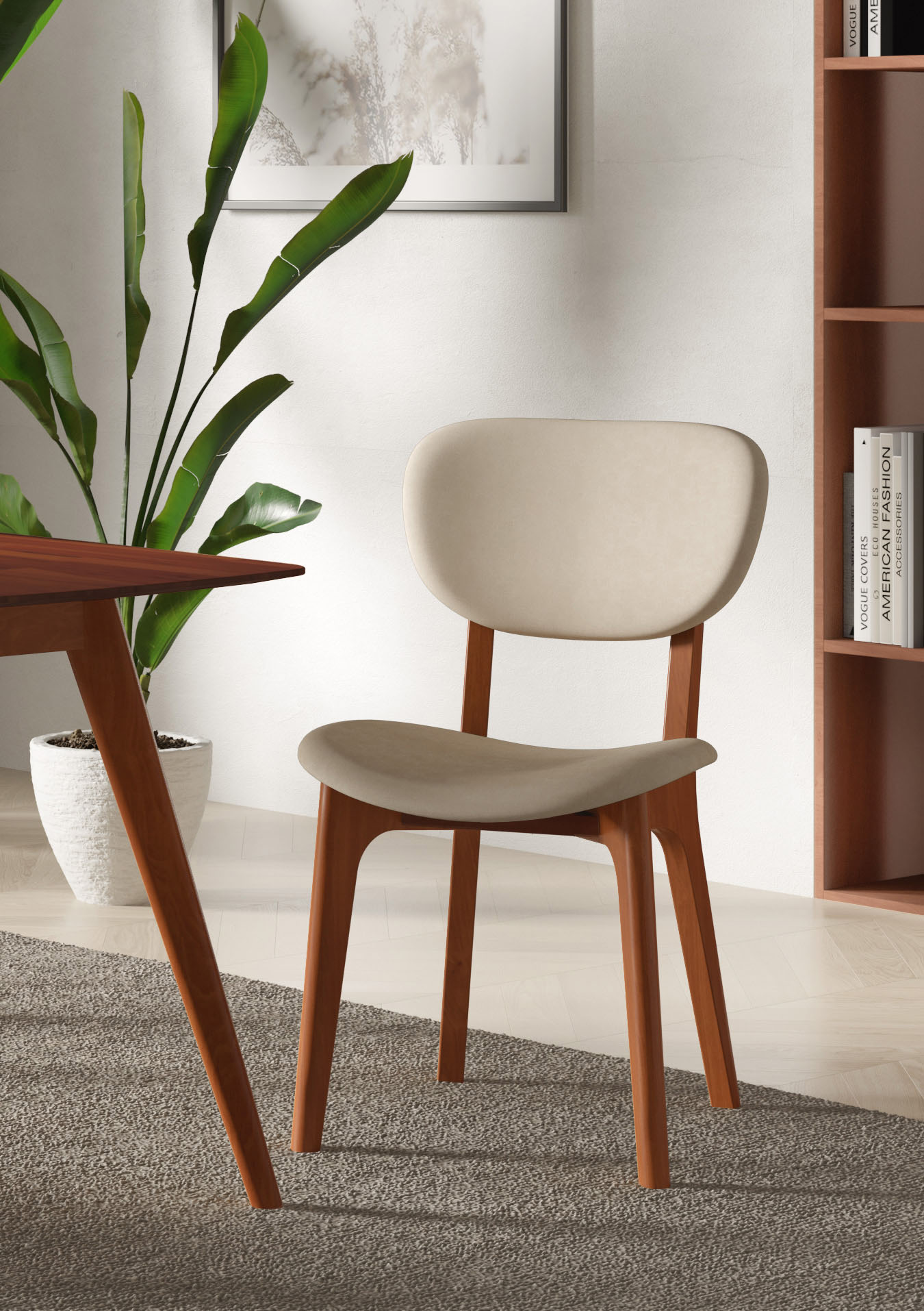 Home affaire "COZY Made in Italy" (Set) 2 Stk.Gestell in Buche, Kirsch- oder Nussbaum, Massivholz, Design Stuhl