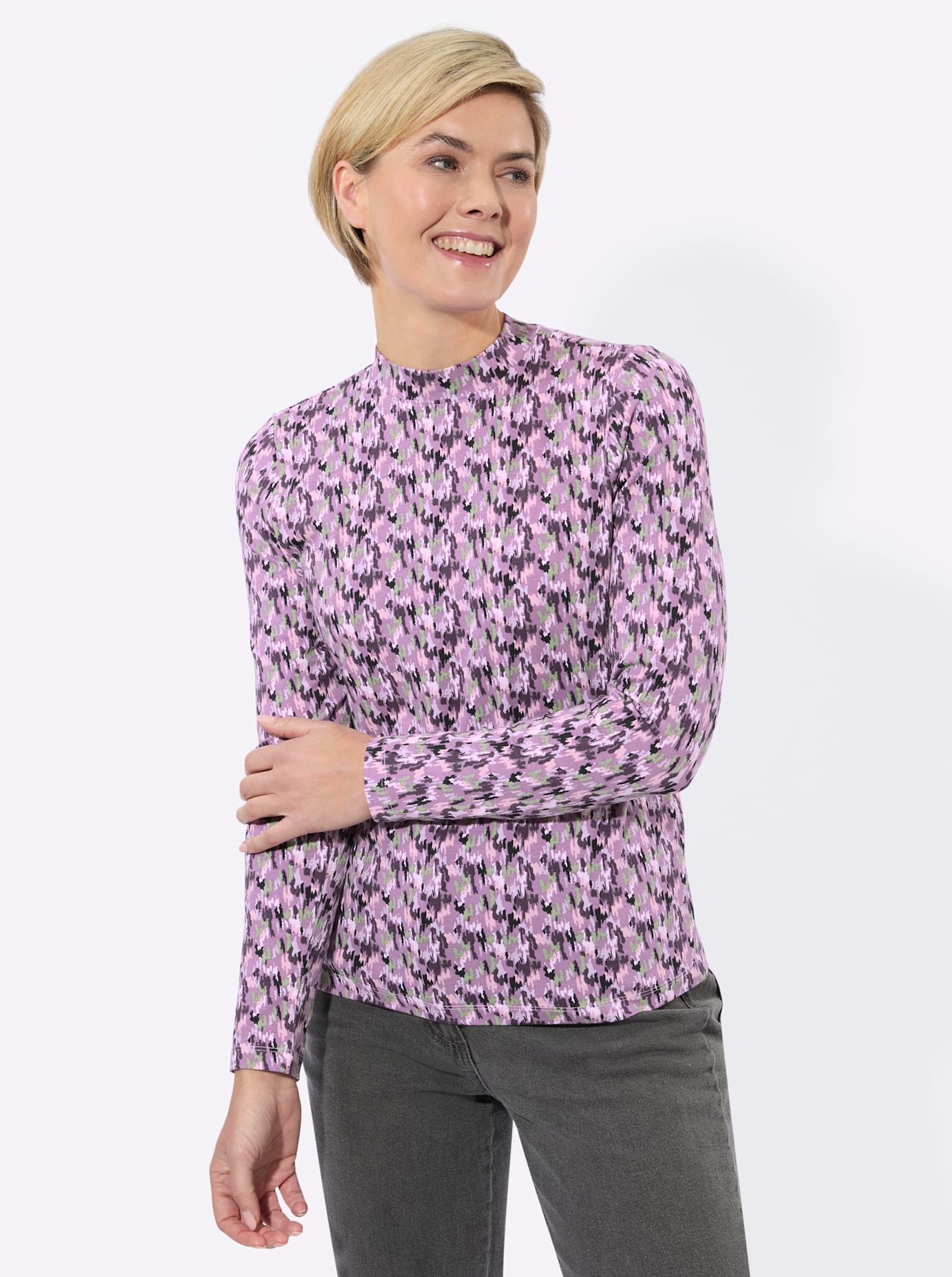 Classic Basics Langarmshirt "Stehkragen-Shirt" 1